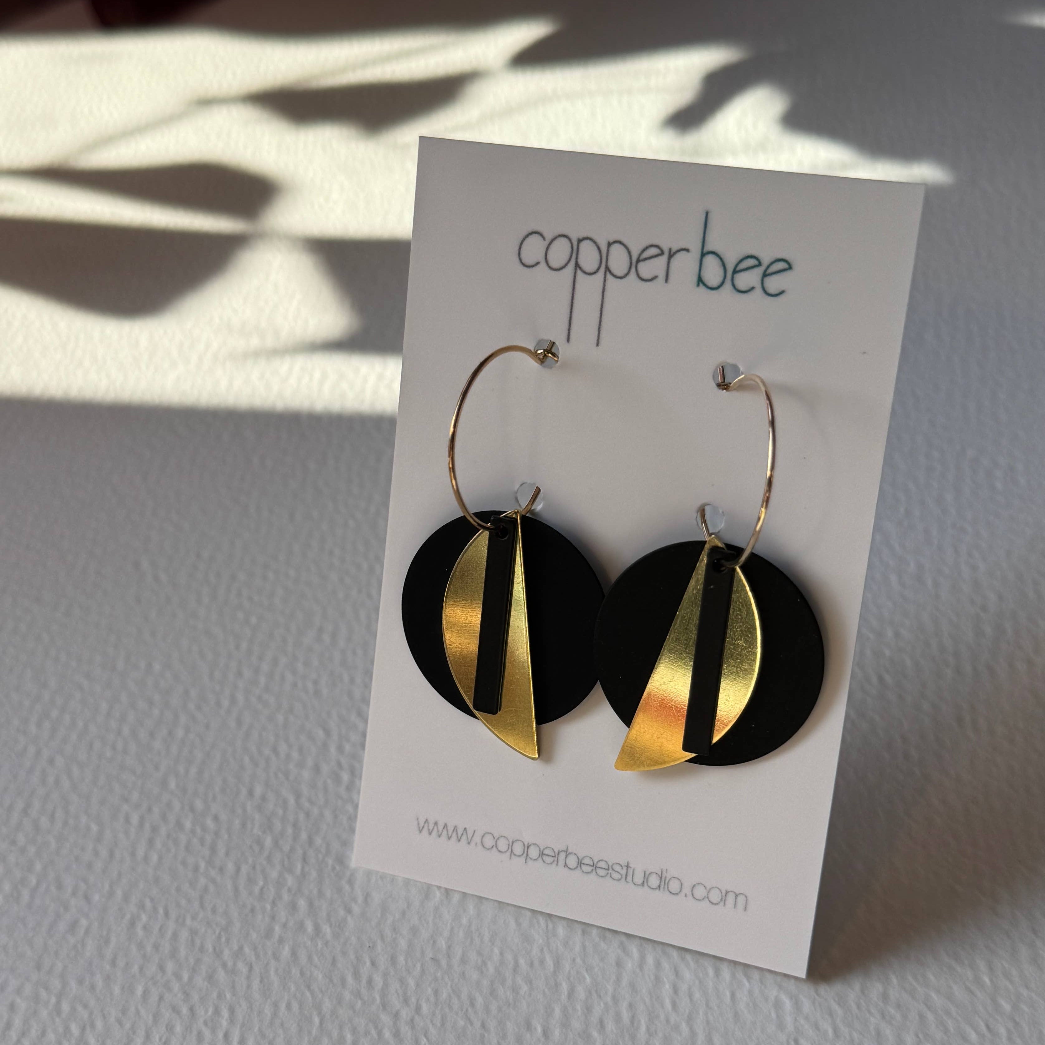 Black Oxidised Hoop Earrings