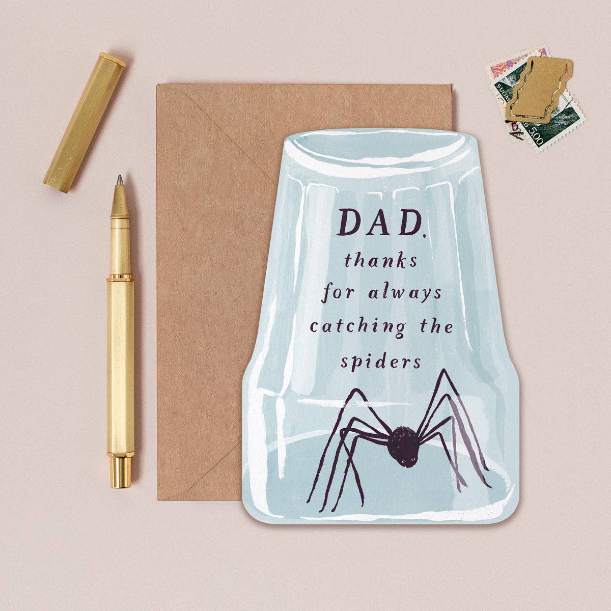 Spider Catching Father's Day Card
