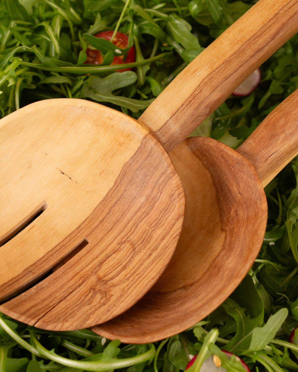 Large Olive Wood Salad Servers