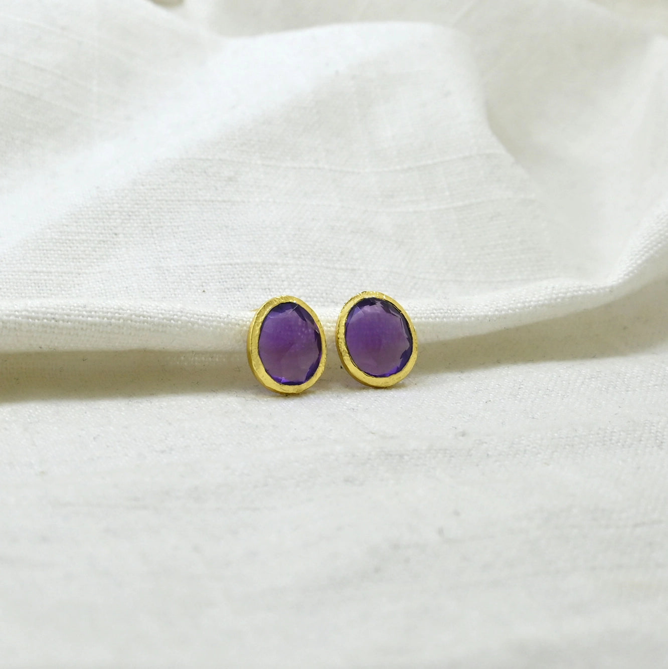 Cassie Stud Earrings With Amethyst