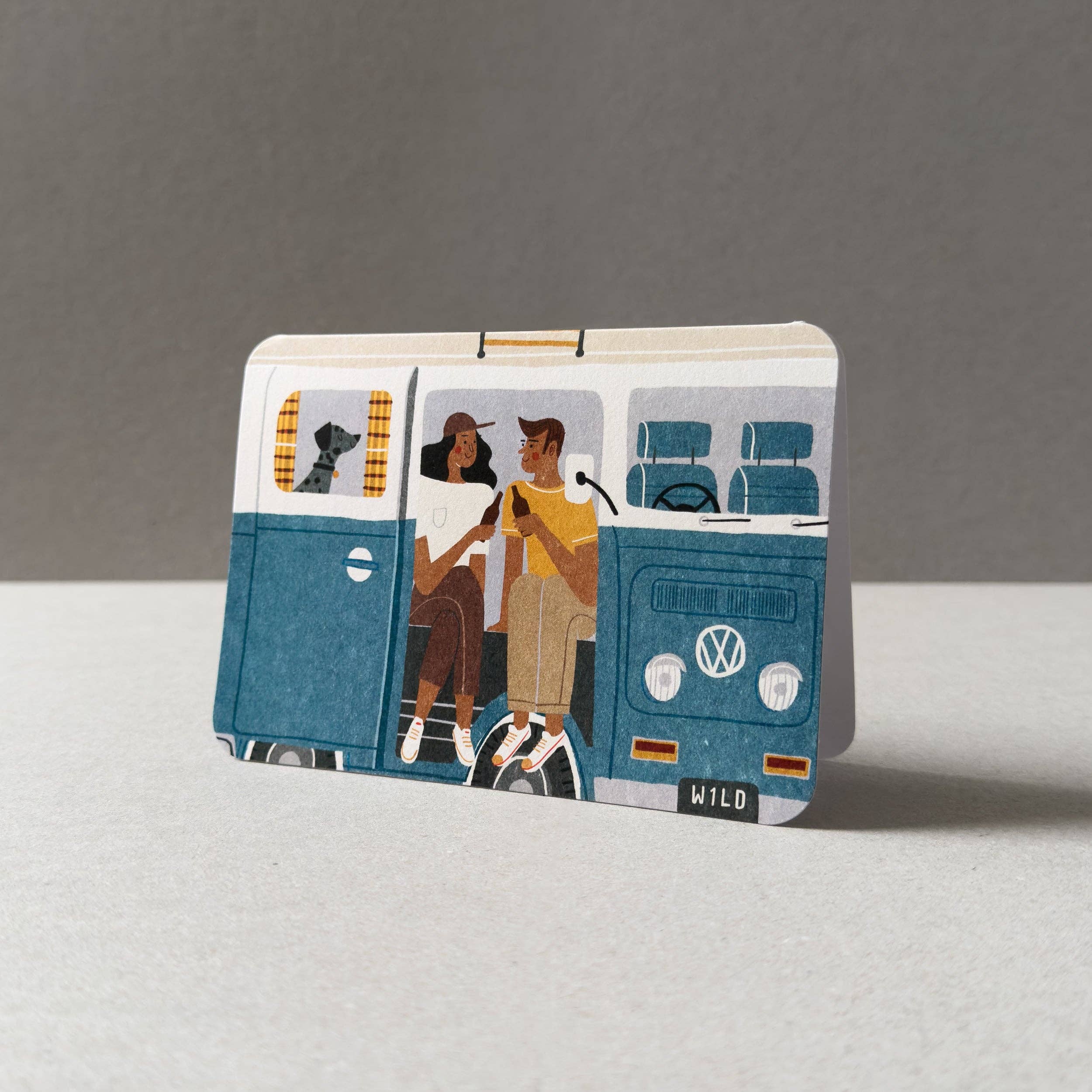 Campervan No.3 Greetings Card (Blue)
