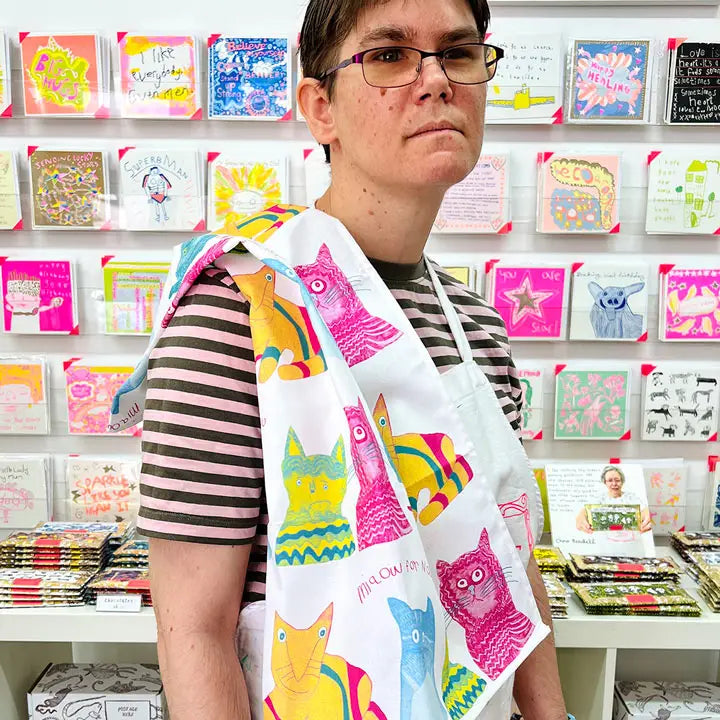 Miaow For Now Organic Cotton Tea Towel