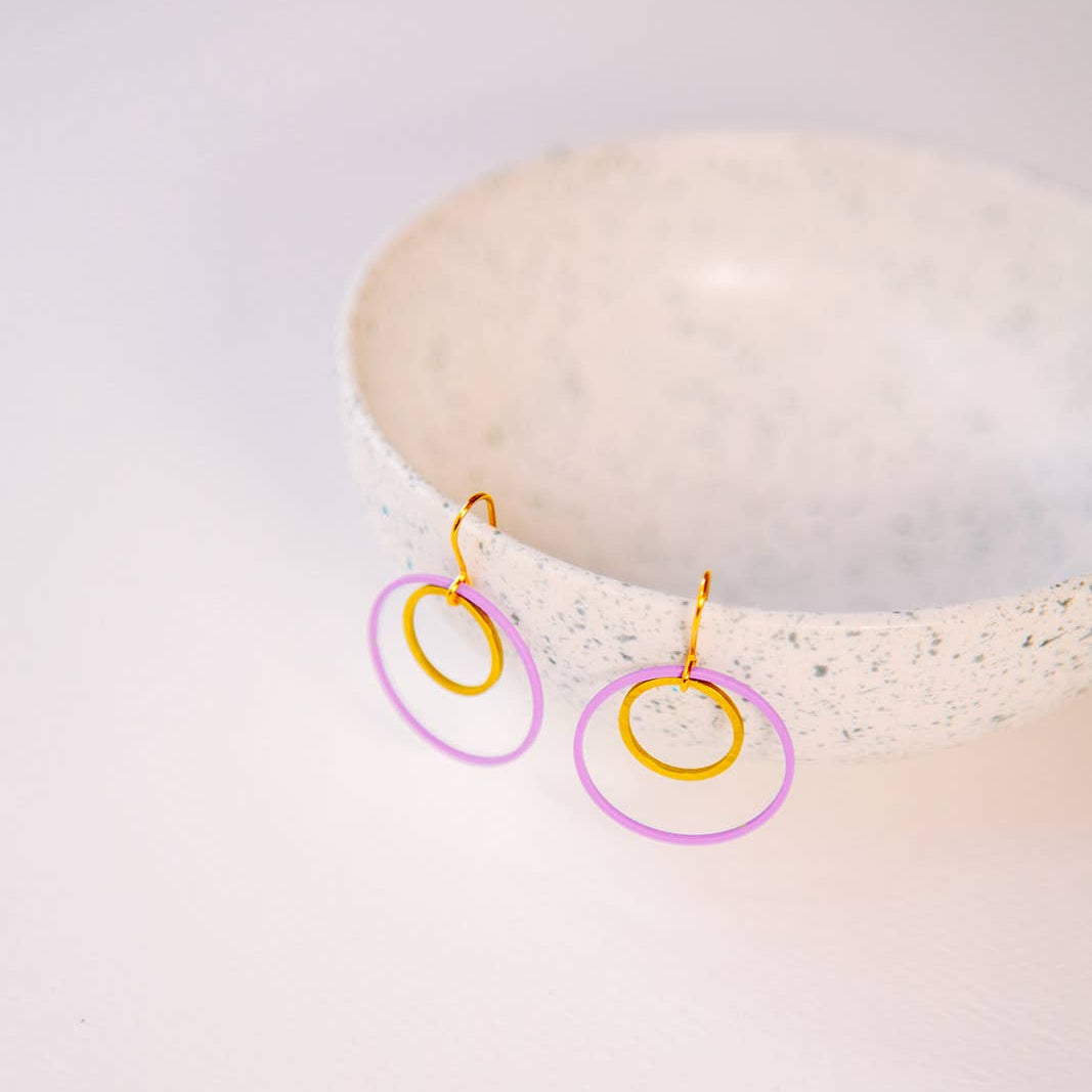 Pink Double Hoop Earrings