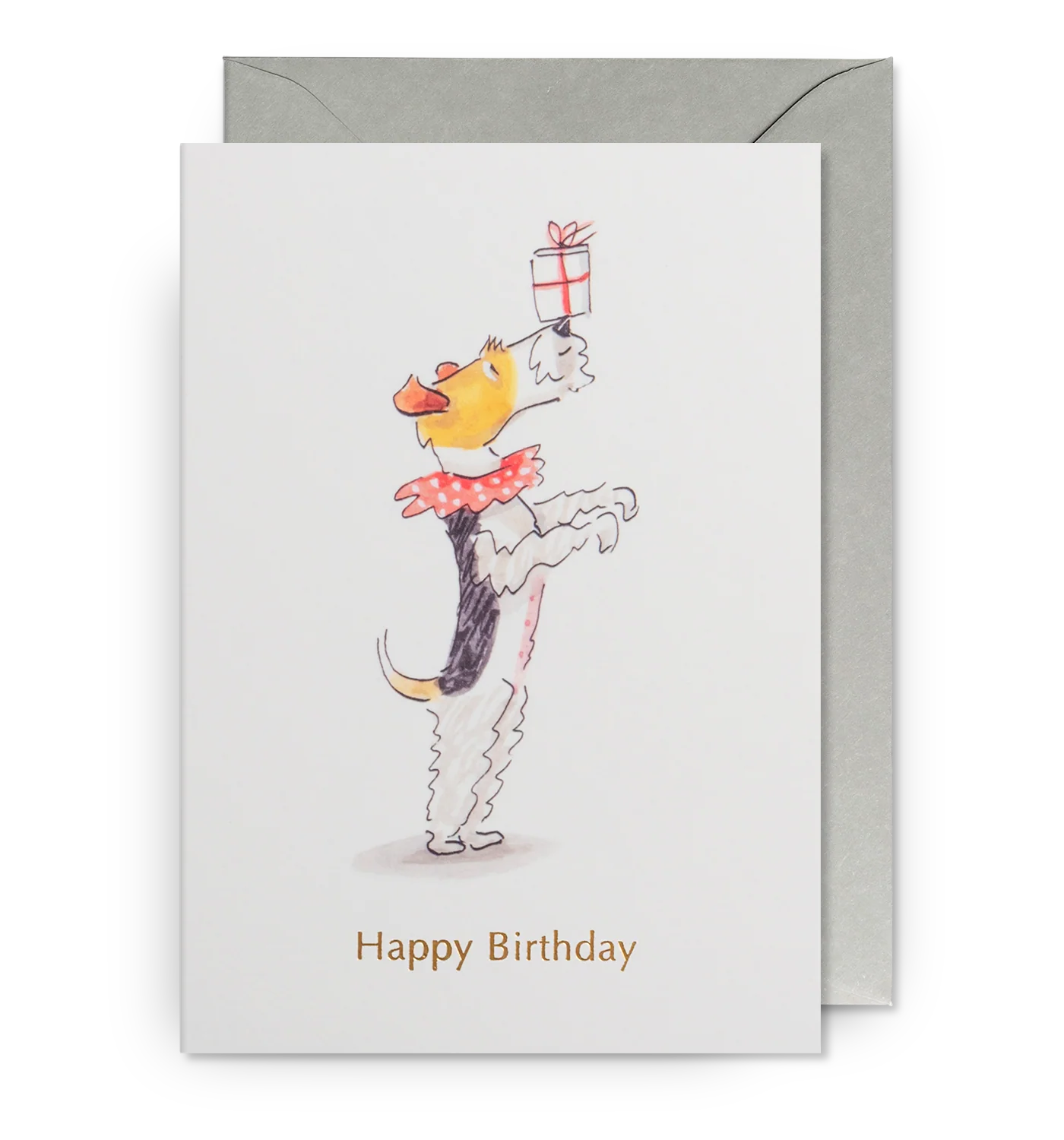 Happy Birthday Illustrated Dog Greeting Card