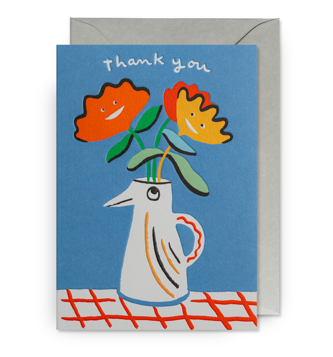 Thank You Happy Bouquet Retro Card