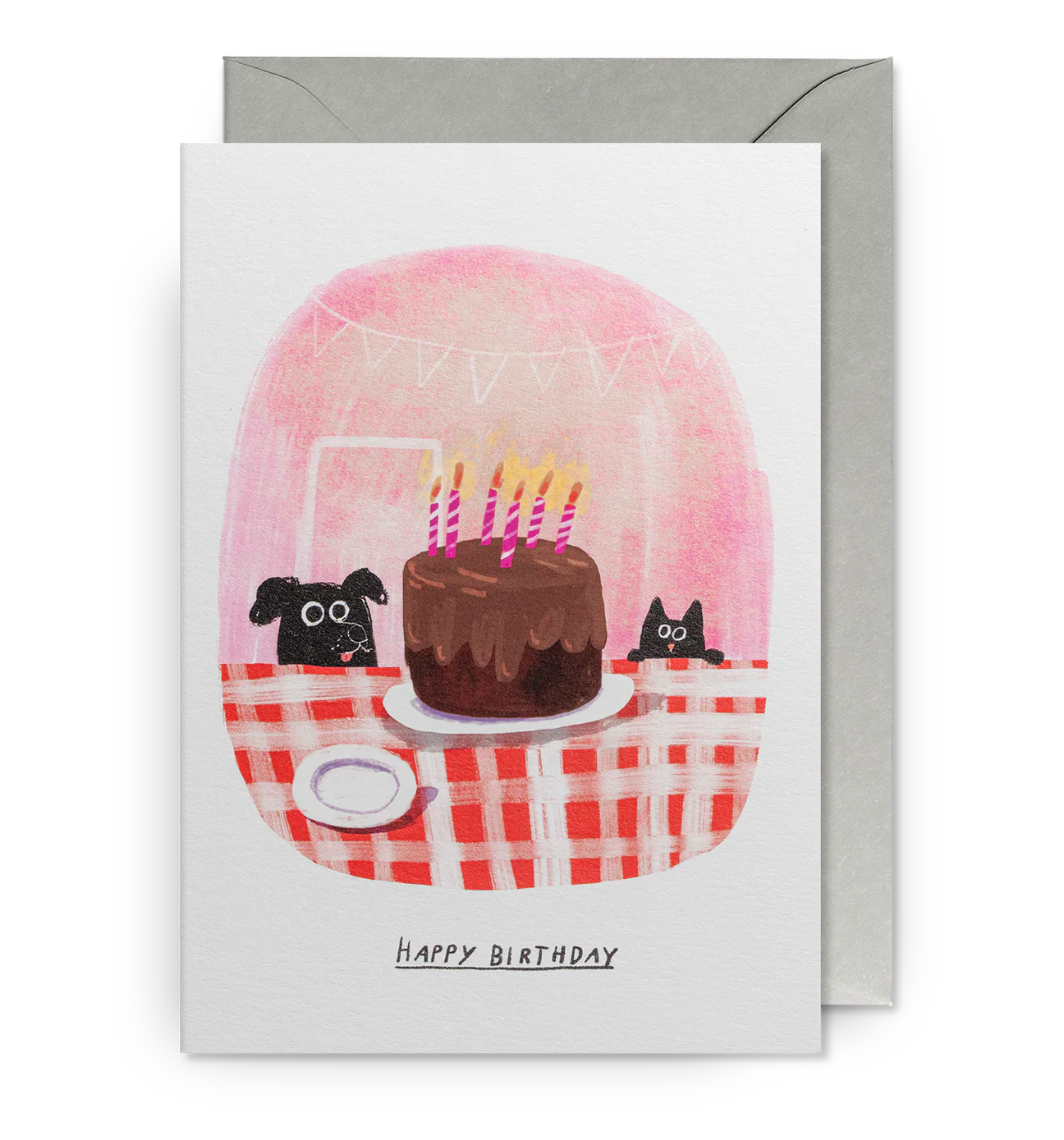 Dog & Cat Cake Birthday Card