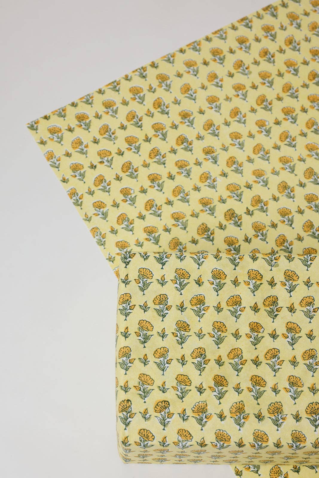 Ditsy Floral Sunshine Block Printed Wrapping Paper