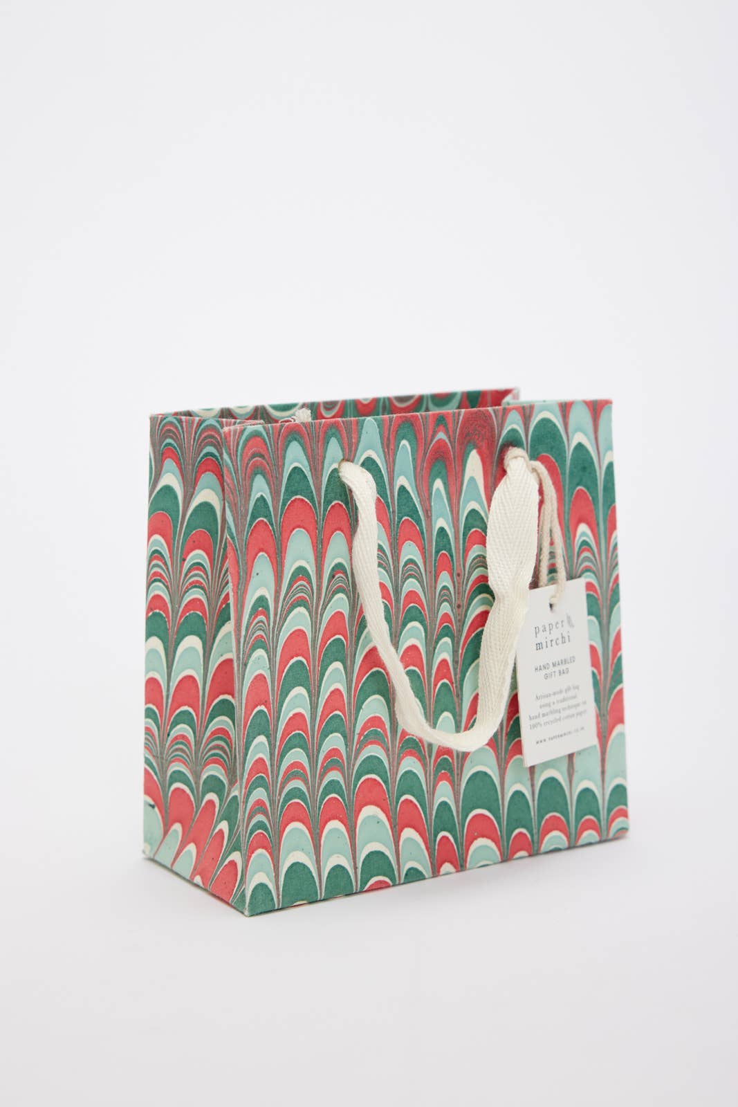 Hand Marbled Gift Bags (Small) - Christmas Splendour