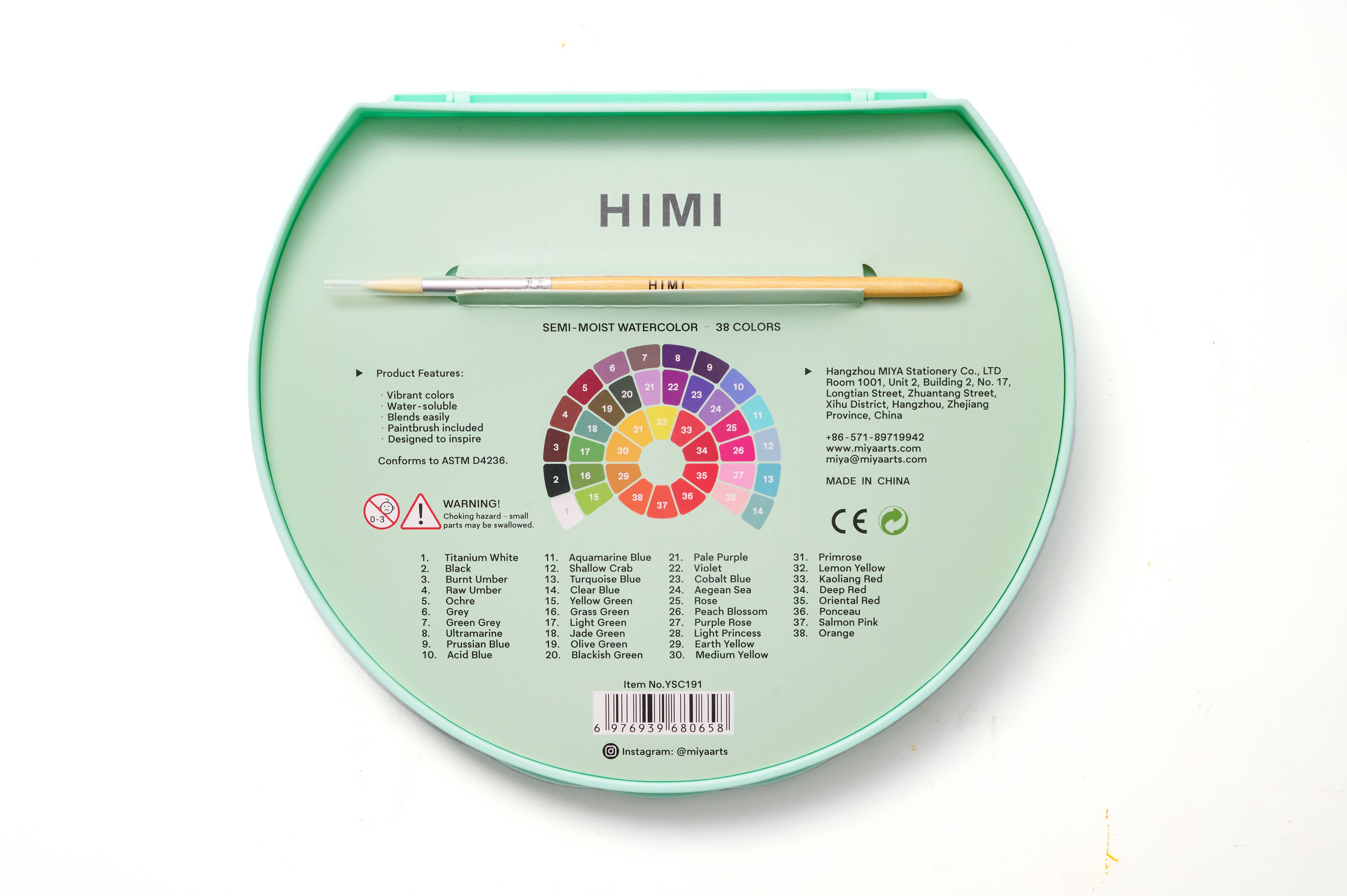 Semi-Moist Watercolour Paint Set (38 Colours)