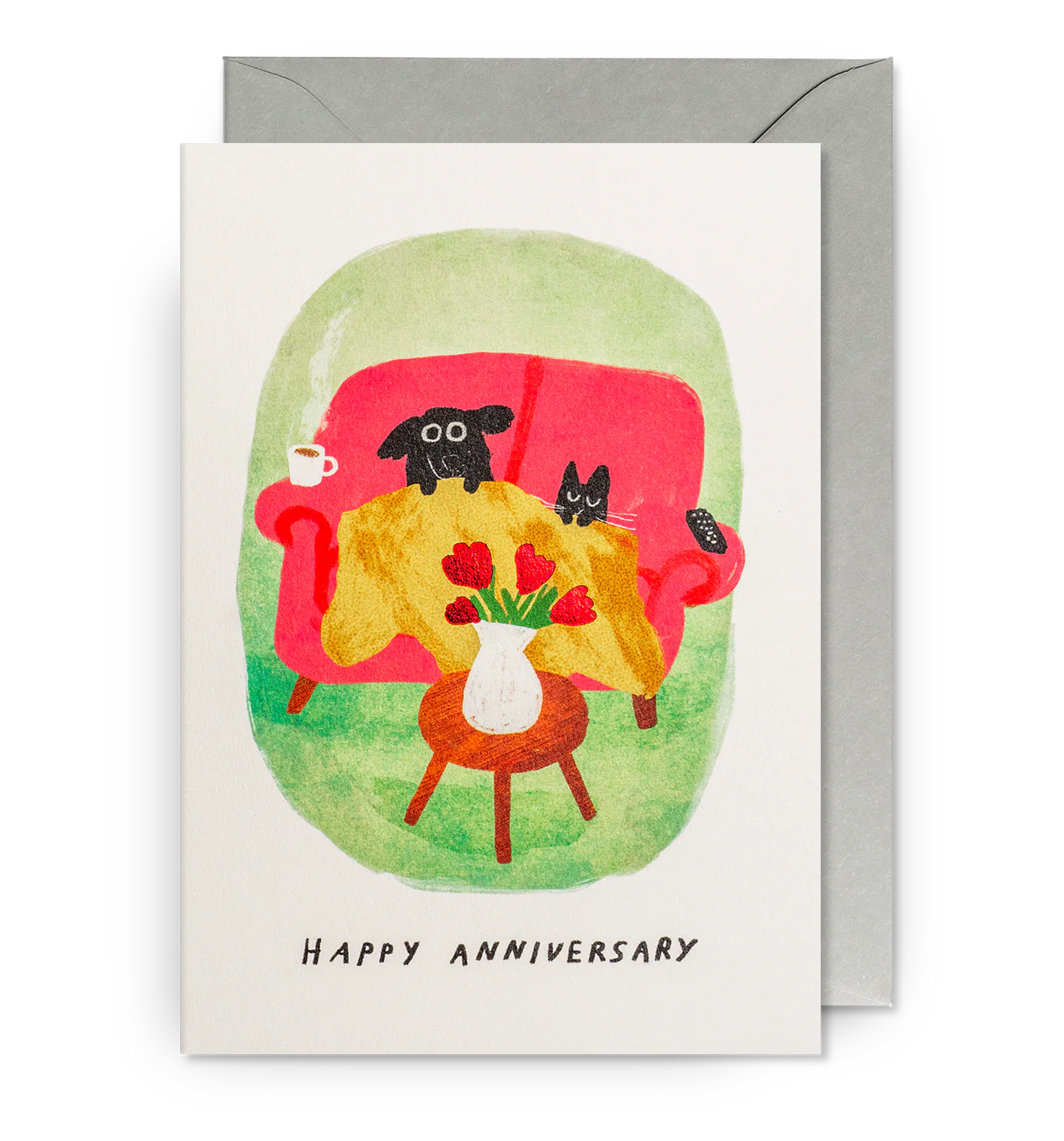 Cat & Dog Sofa Anniversary Card