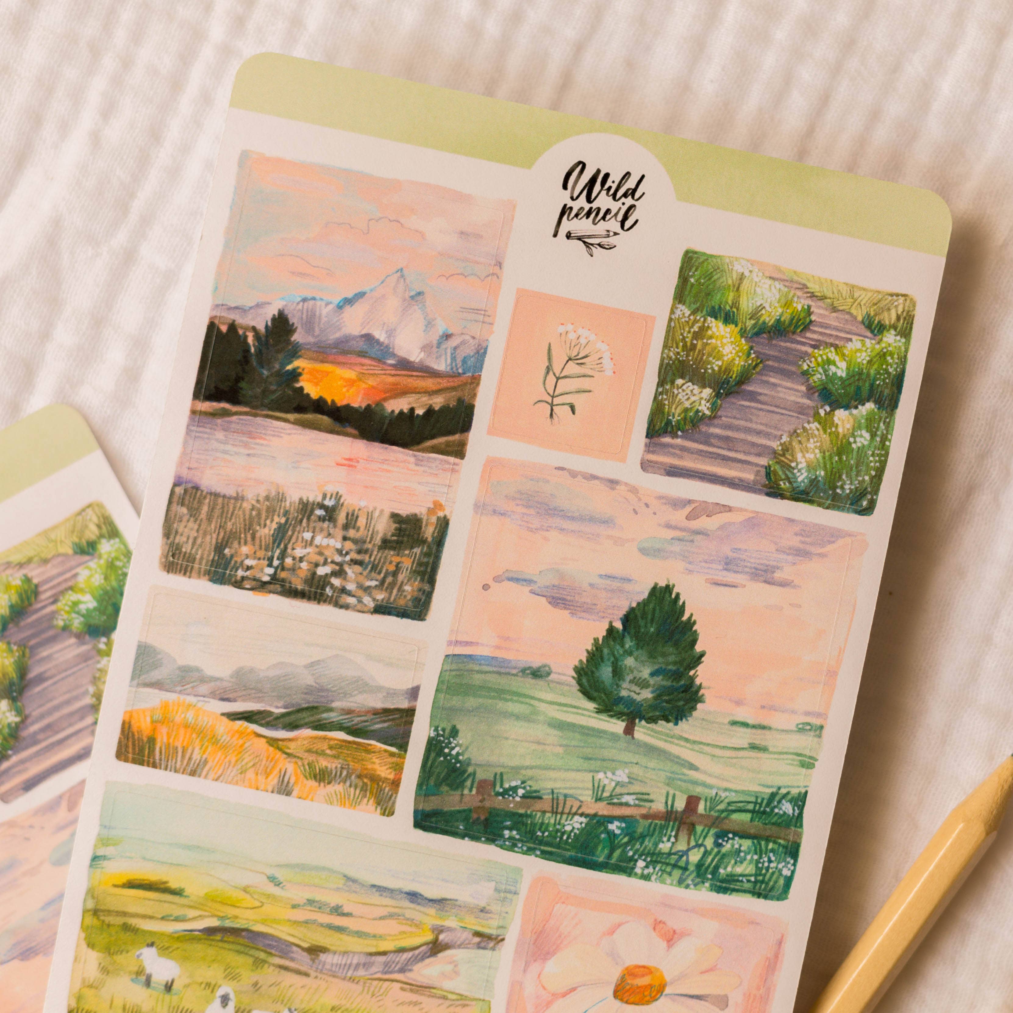 Sunrise Landcapes Sticker Sheet