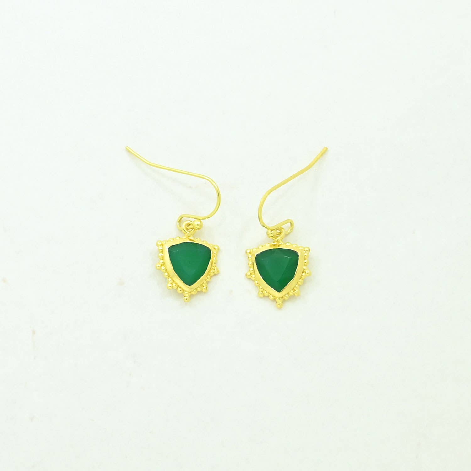 Eliana Earring Gold Plated - Green Onyx