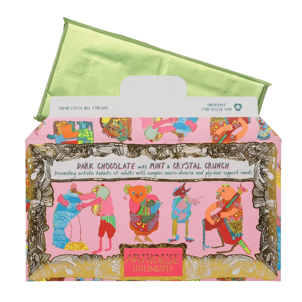 Hugging Animals Dark Chocolate With Mint & Crystal Crunch