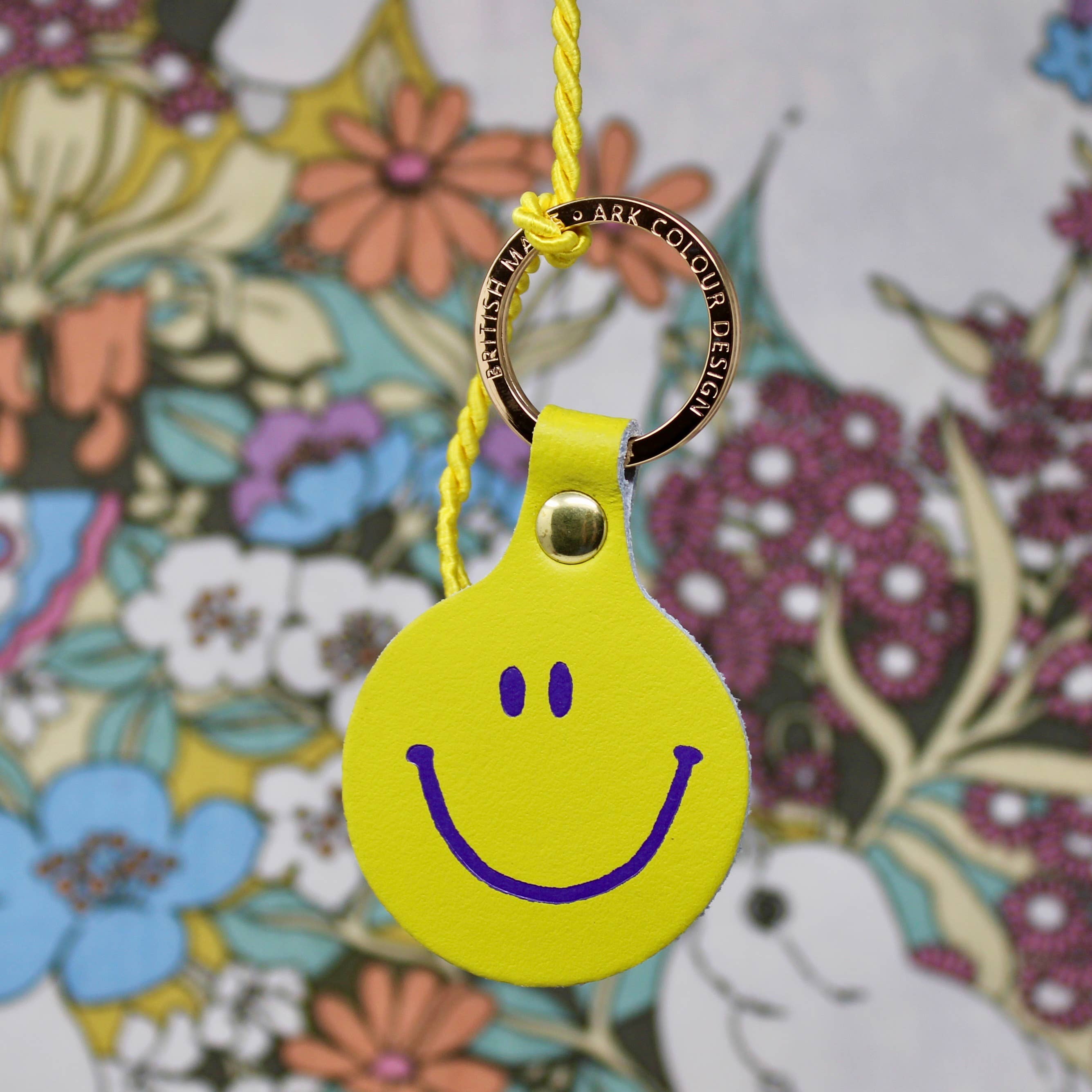 Feeling Lush Smilie Face Key Fob - Cornflower