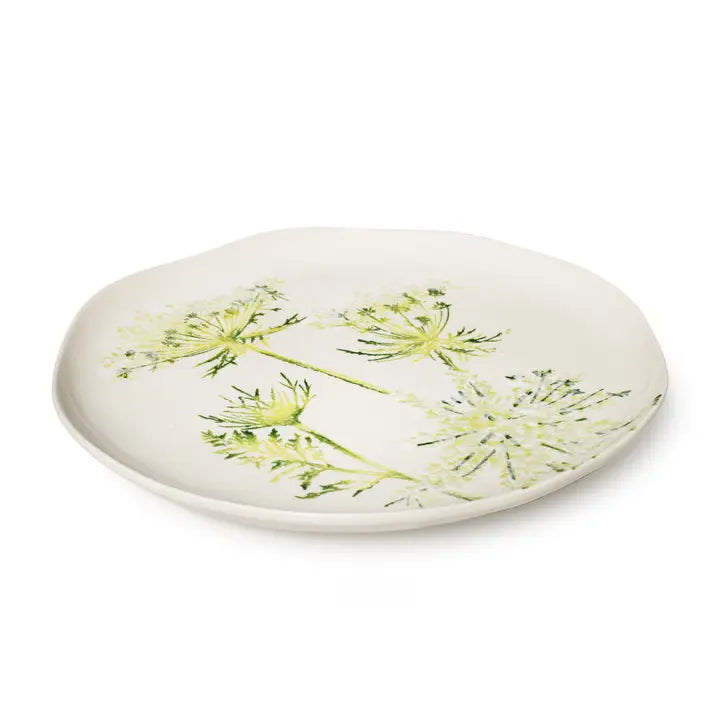 Large Earthenware Cow Parsley Platter