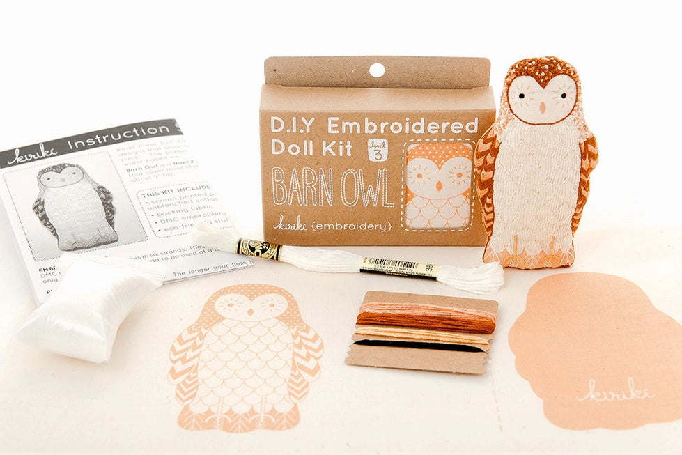 Barn Owl Embroidery Kit