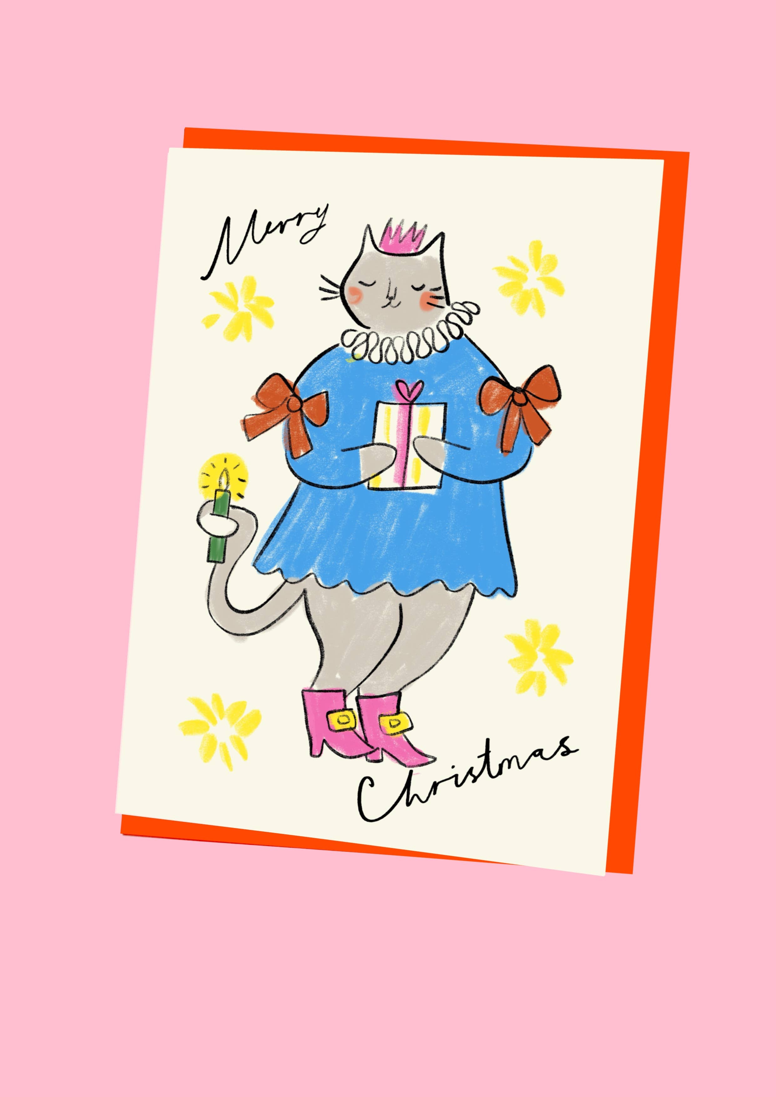 Dressed Cat Christmas Card