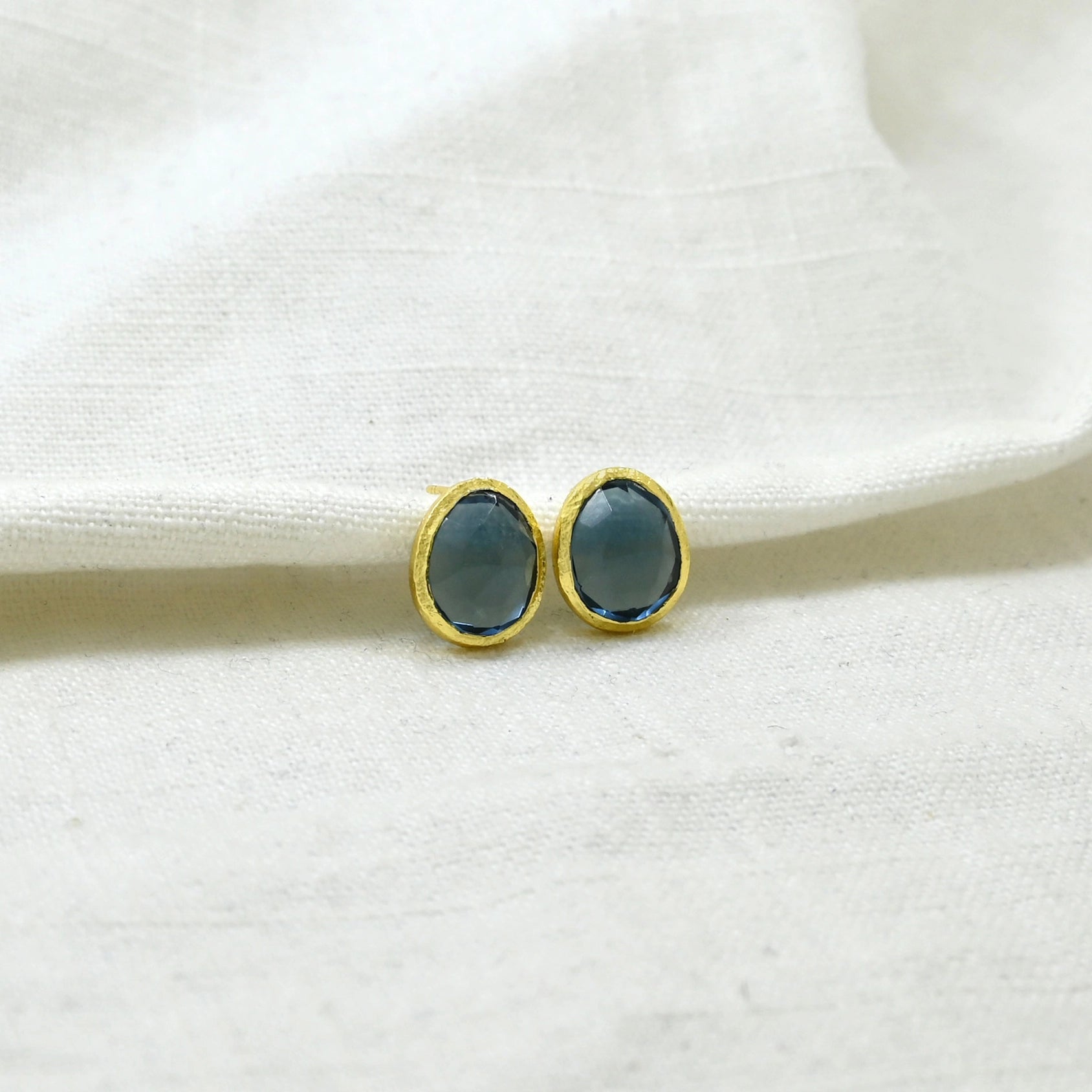 Cassie Stud Earrings With Blue Iolite