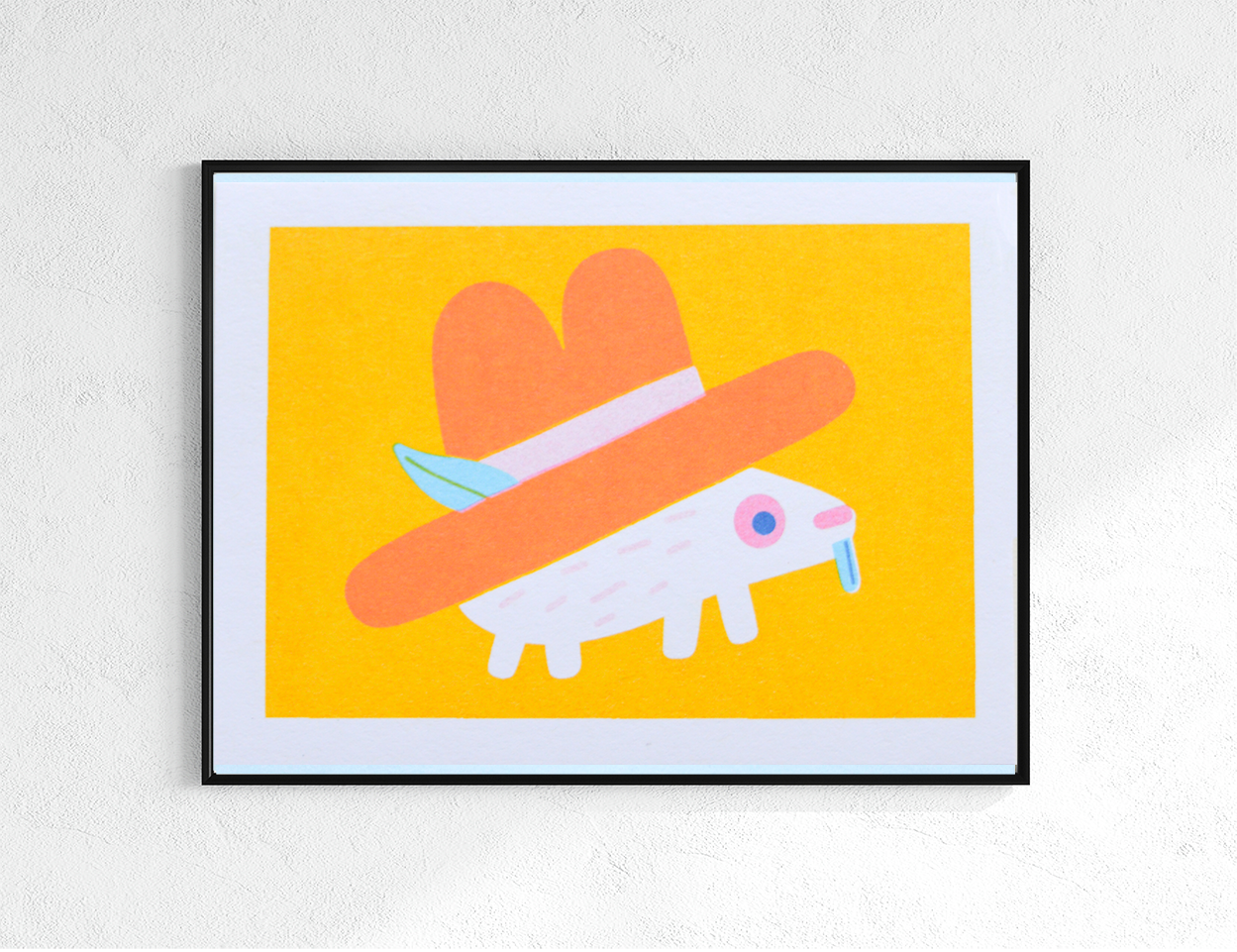 Mini Hedgehog Risograph Print