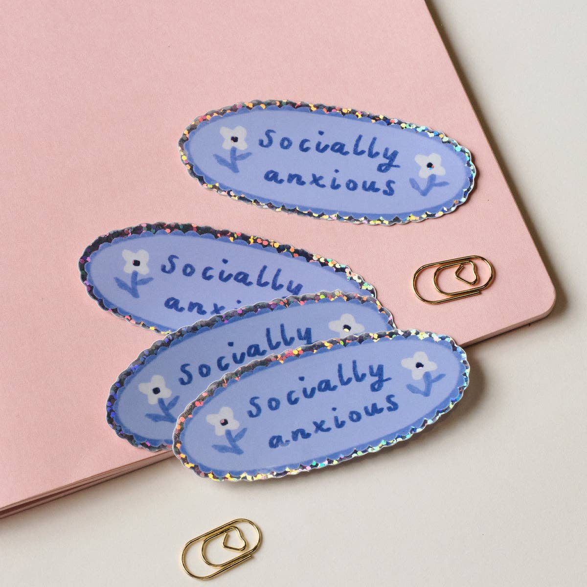 Socially Anxious Holographic Sticker