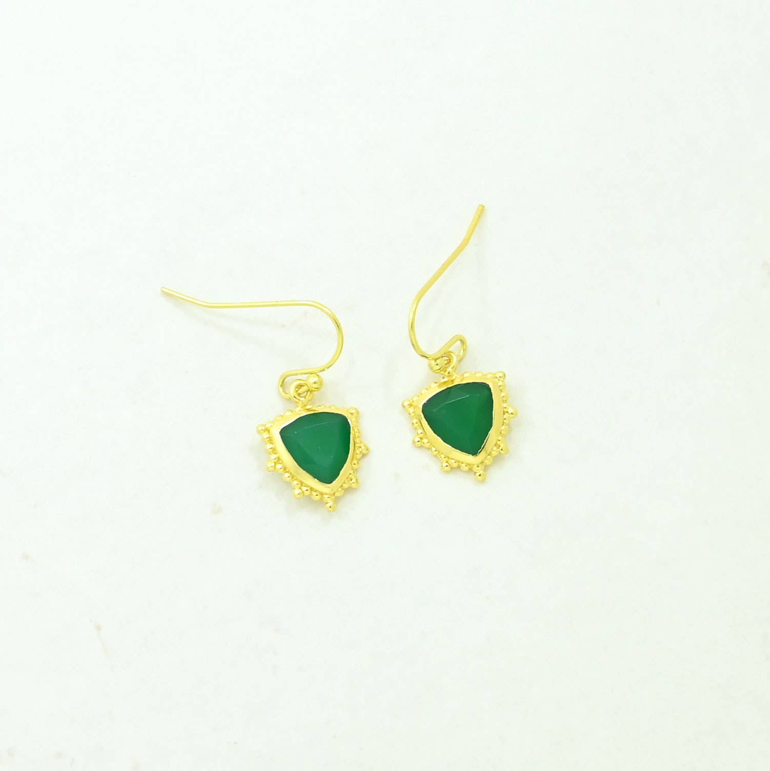 Eliana Earring Gold Plated - Green Onyx