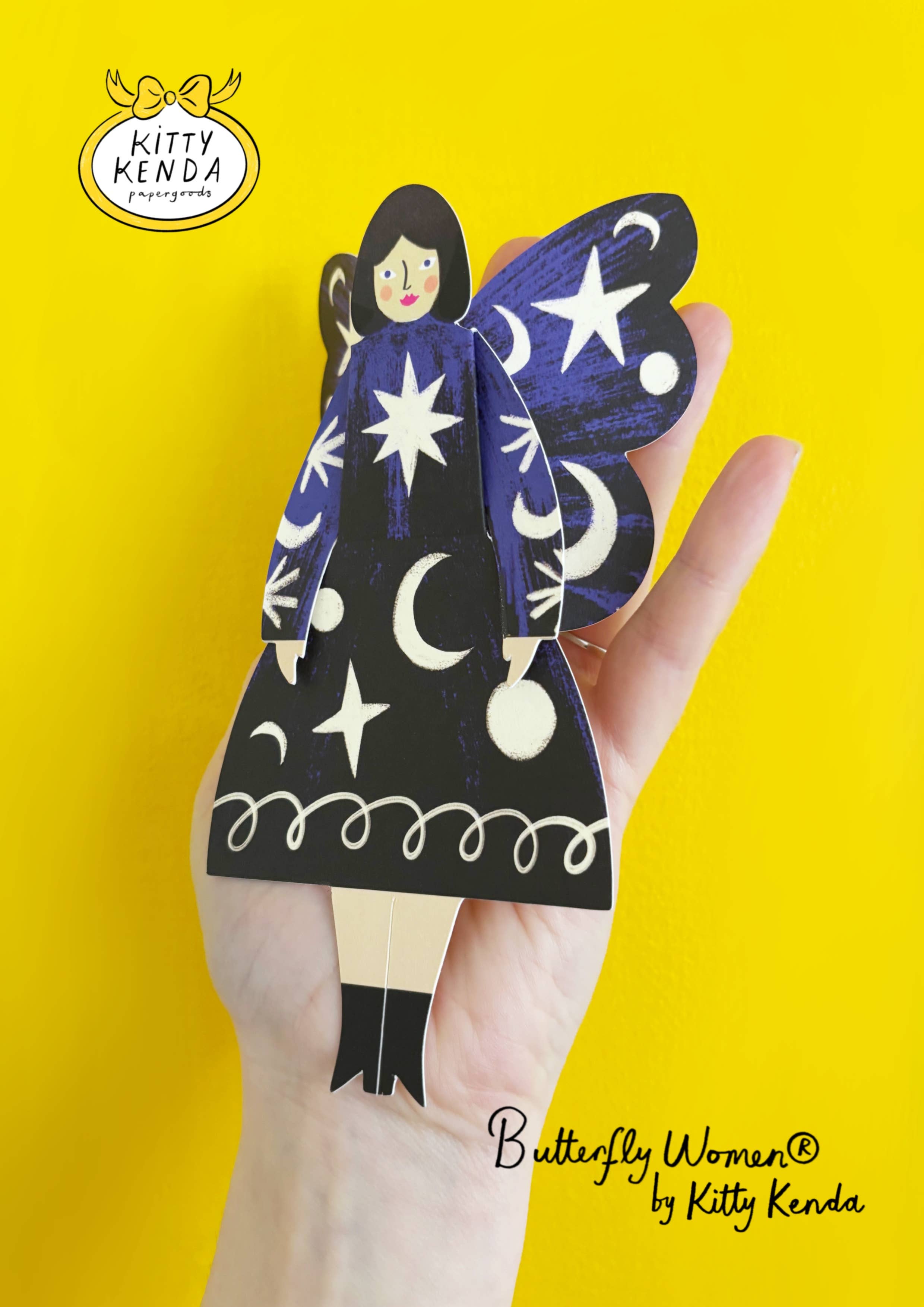 Cosmic Butterfly Woman Card