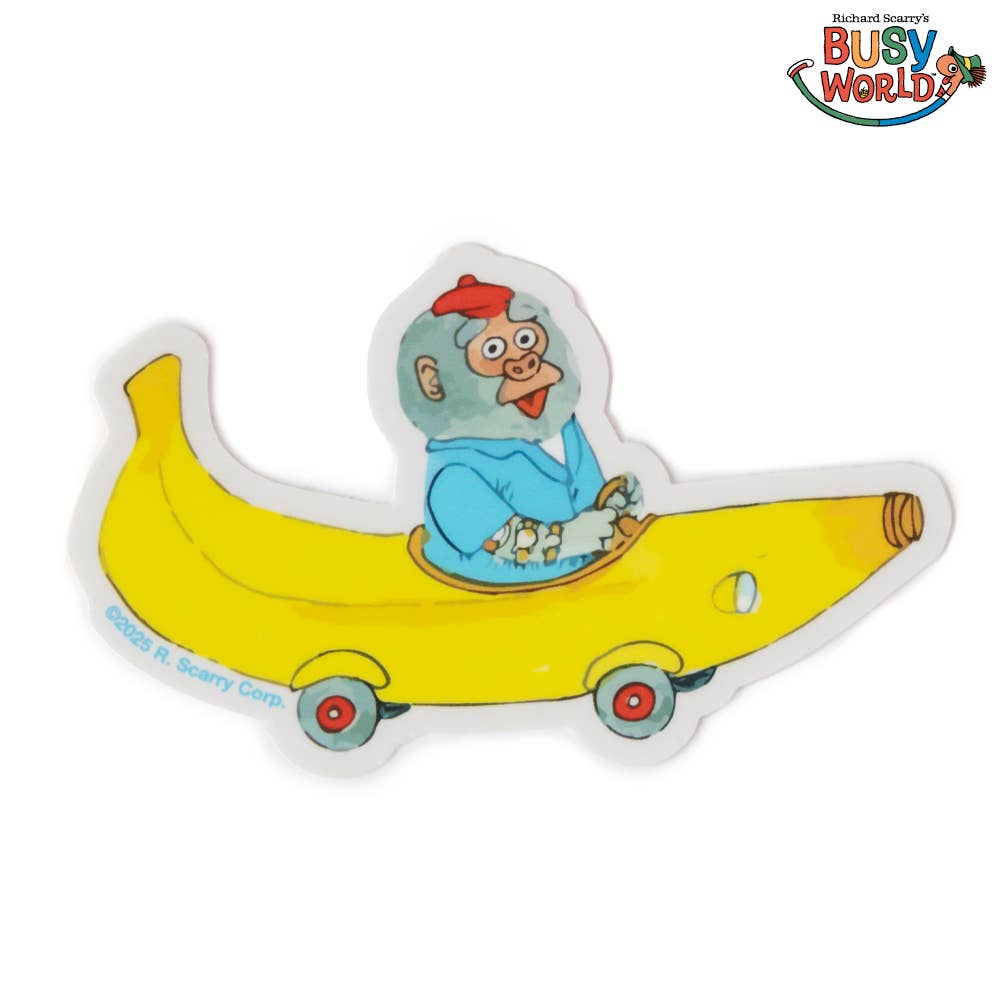 Richard Scarry Banana Car Sticker