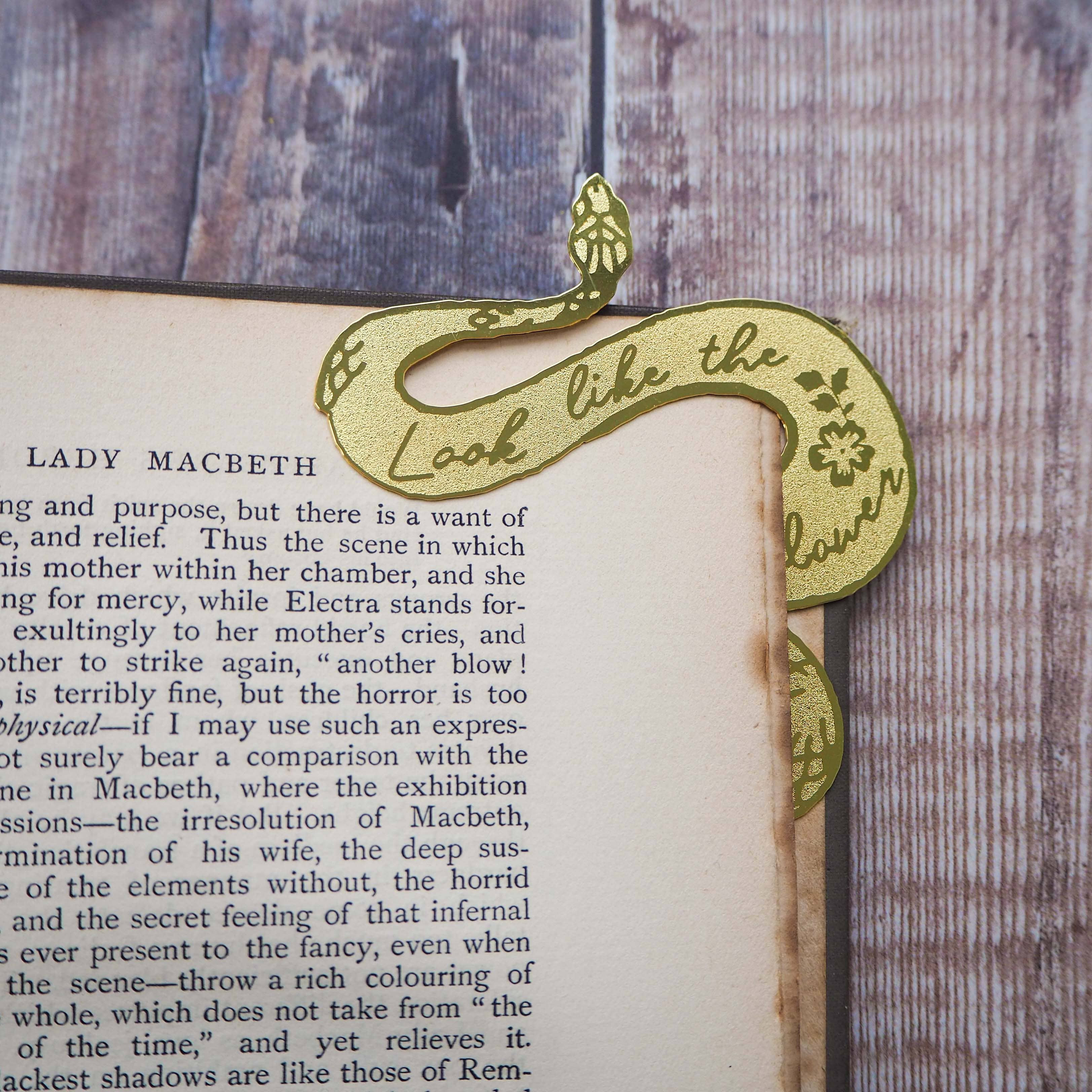 Shakespeare Lady Macbeth Serpent Brass Bookmark
