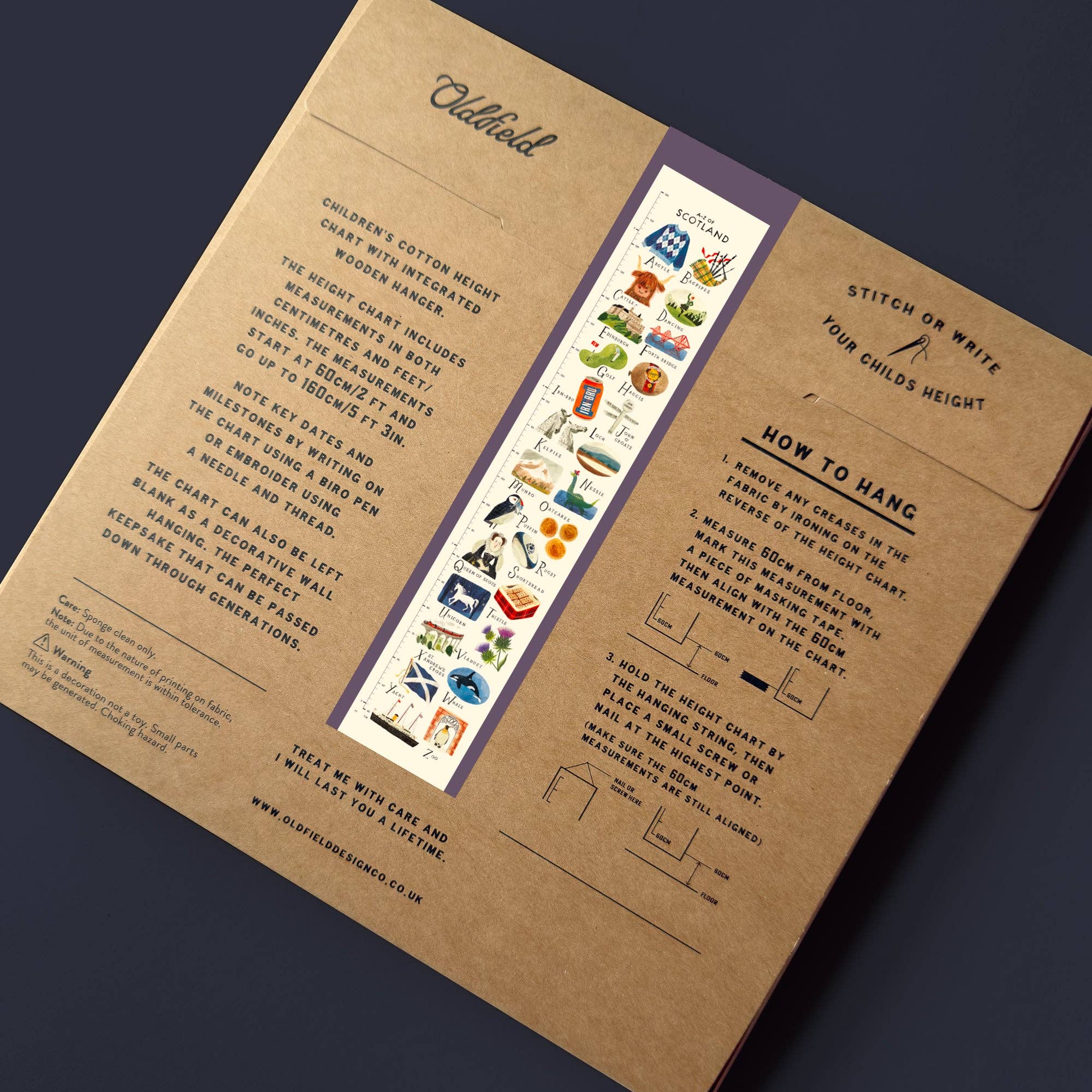 Scotland A-Z Children's Fabric Height Chart