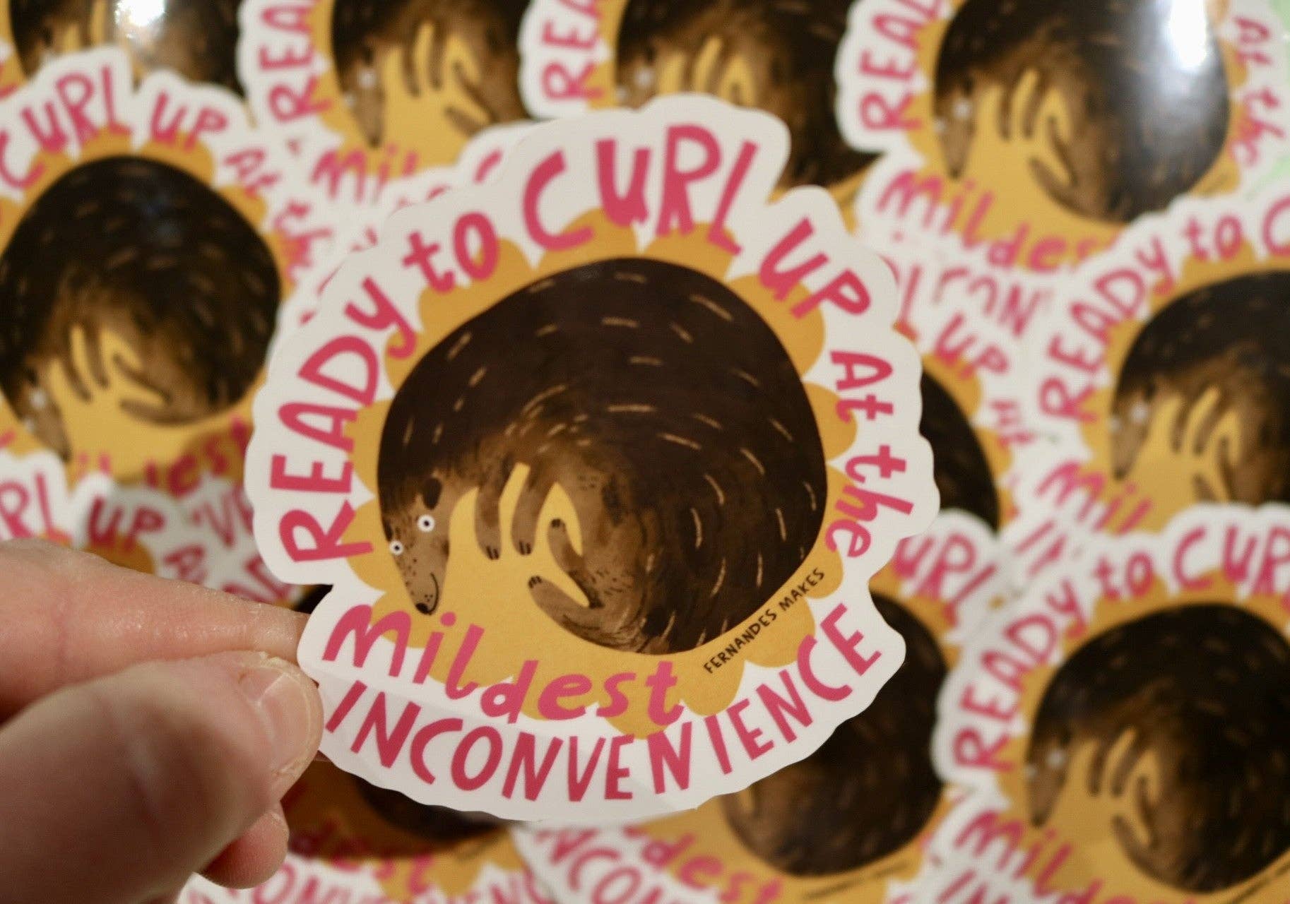 Curl Up Inconvenience Sticker
