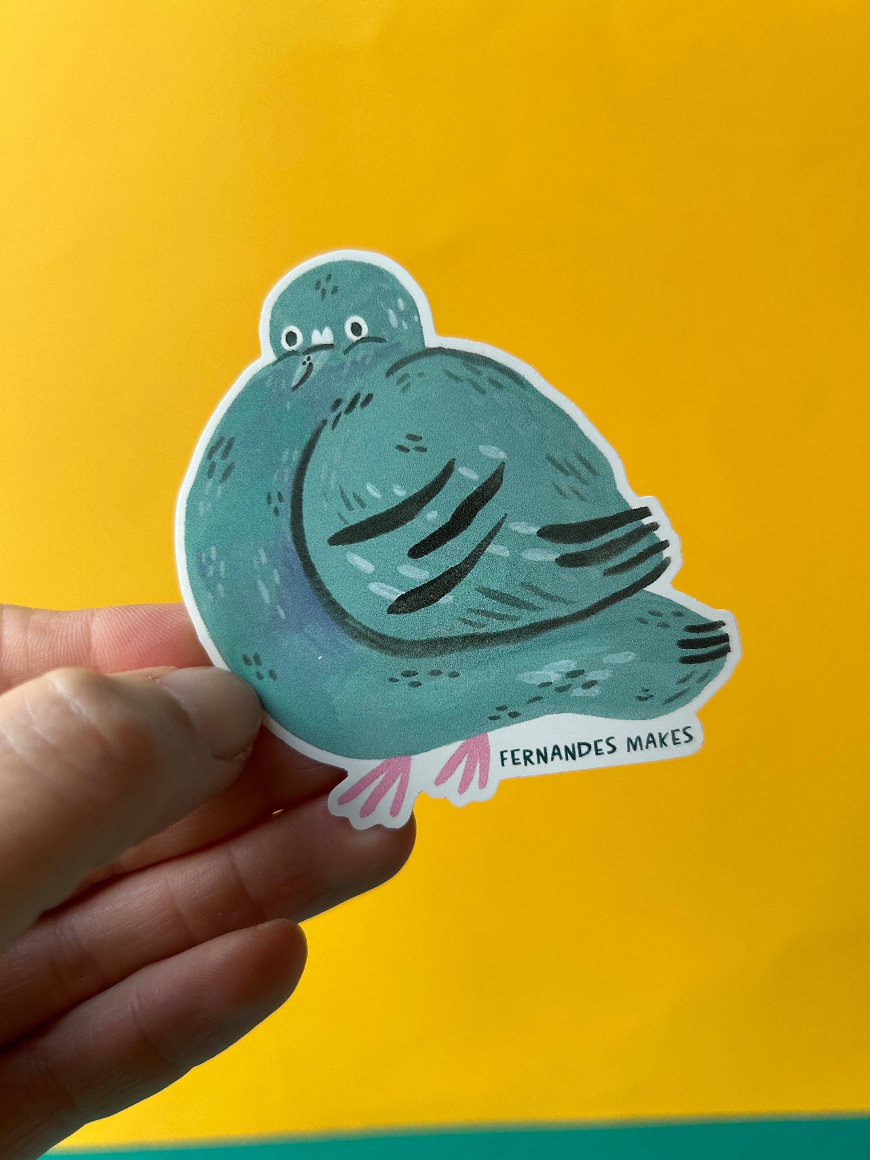 Glitter Tobias Pigeon Vinyl Sticker