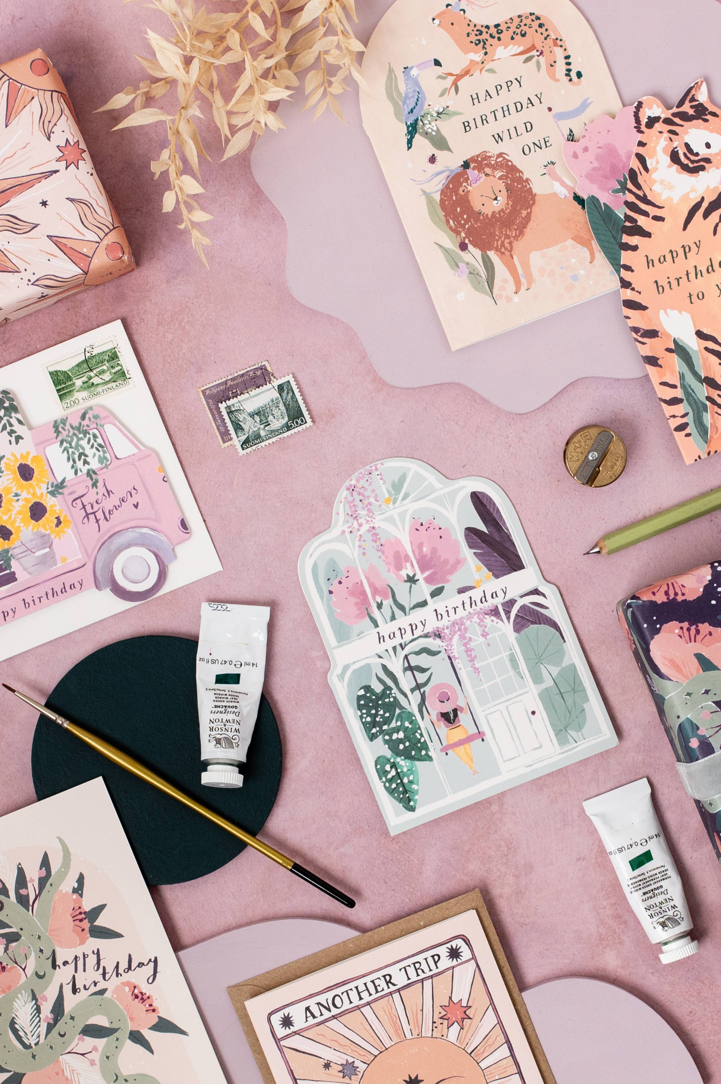 Greenhouse Birthday Die-Cut Card