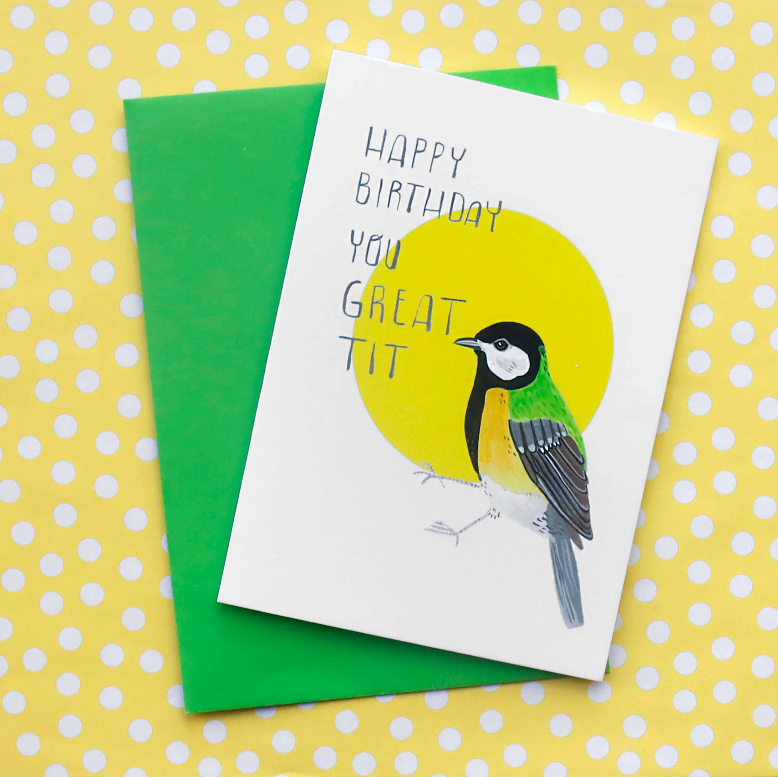 Happy Birthday You great Tit - Funny A6 Greeting Card