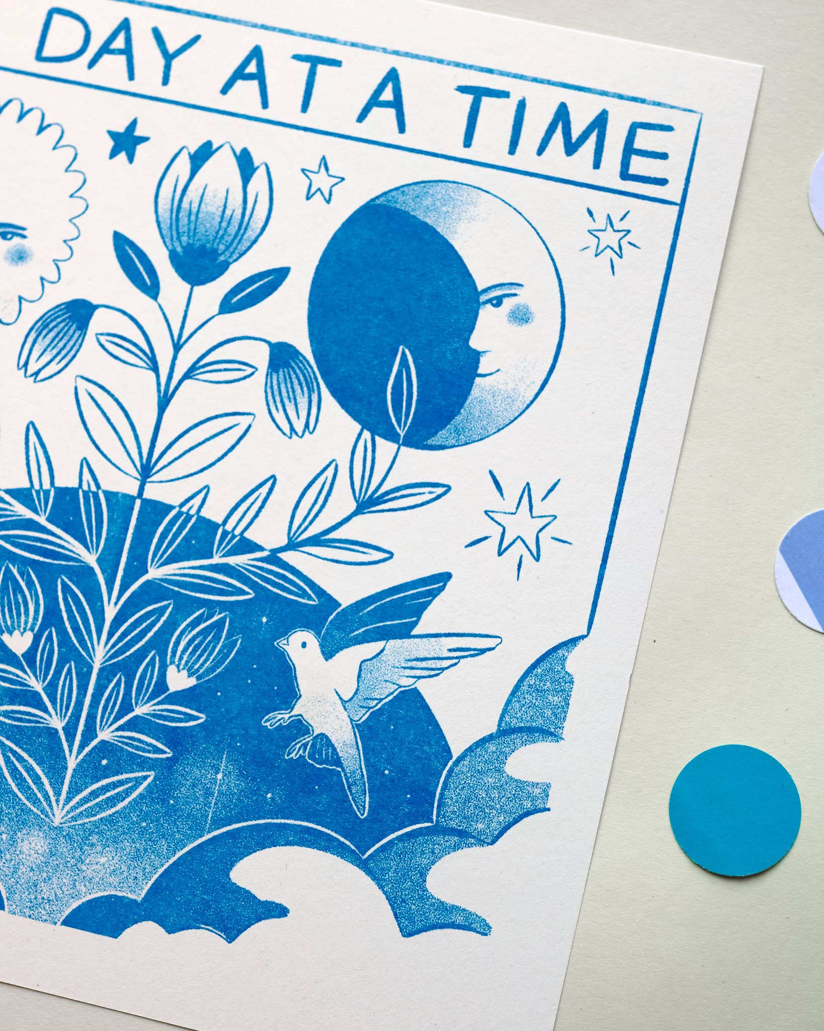 One Day at a Time Risograph Print