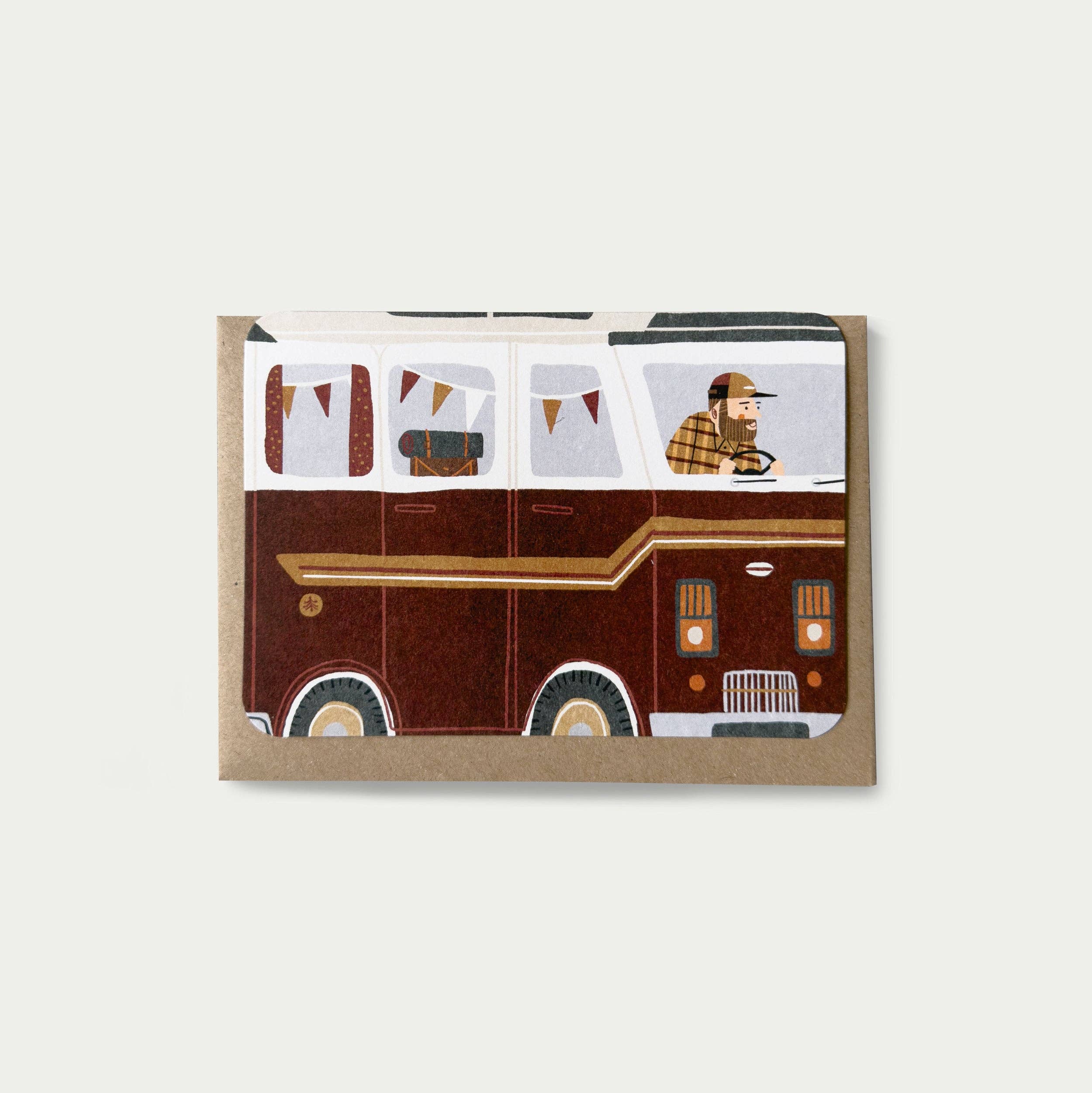 Campervan No.2 Greetings Card (Red)