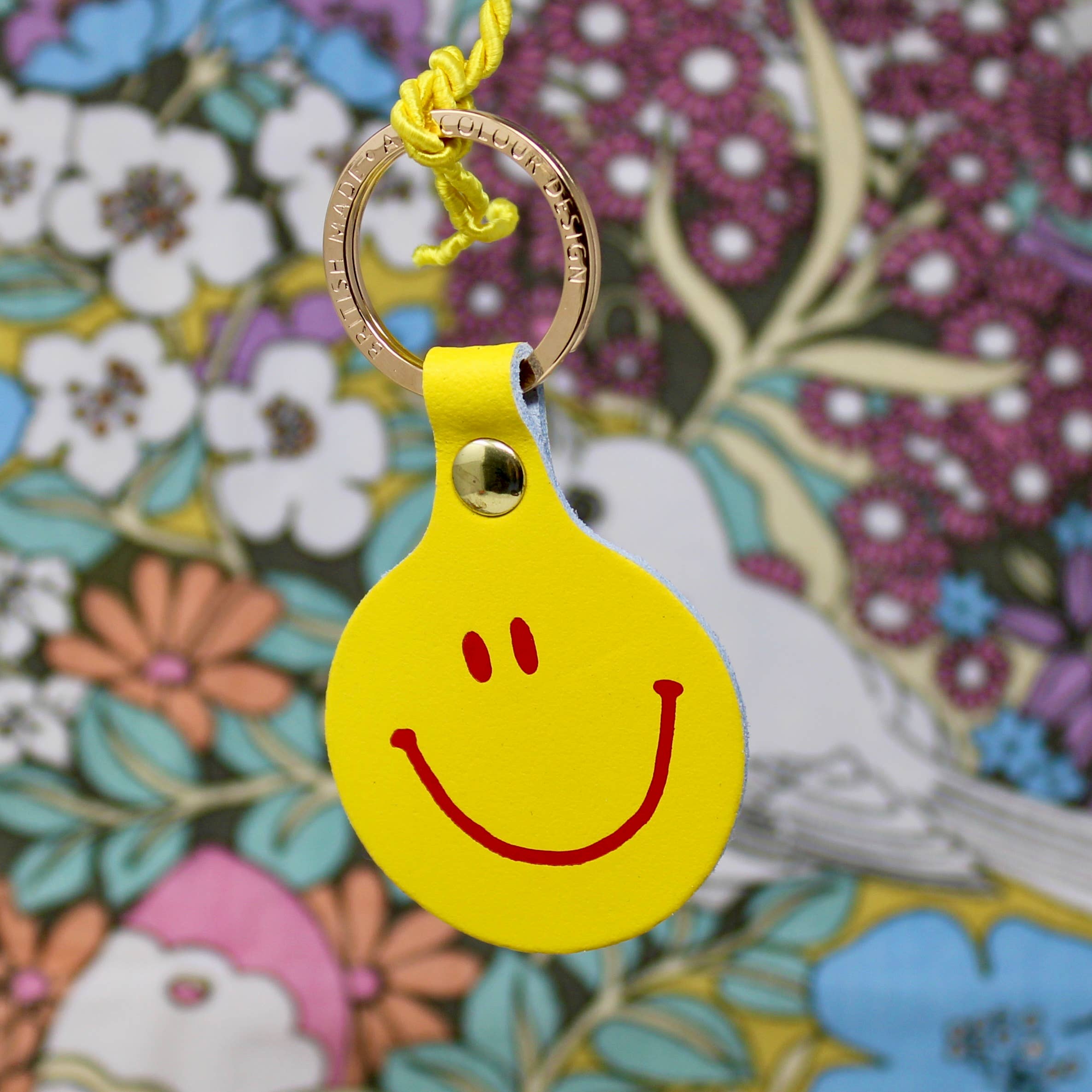 Feeling Lush Smilie Face Key Fob - Cornflower