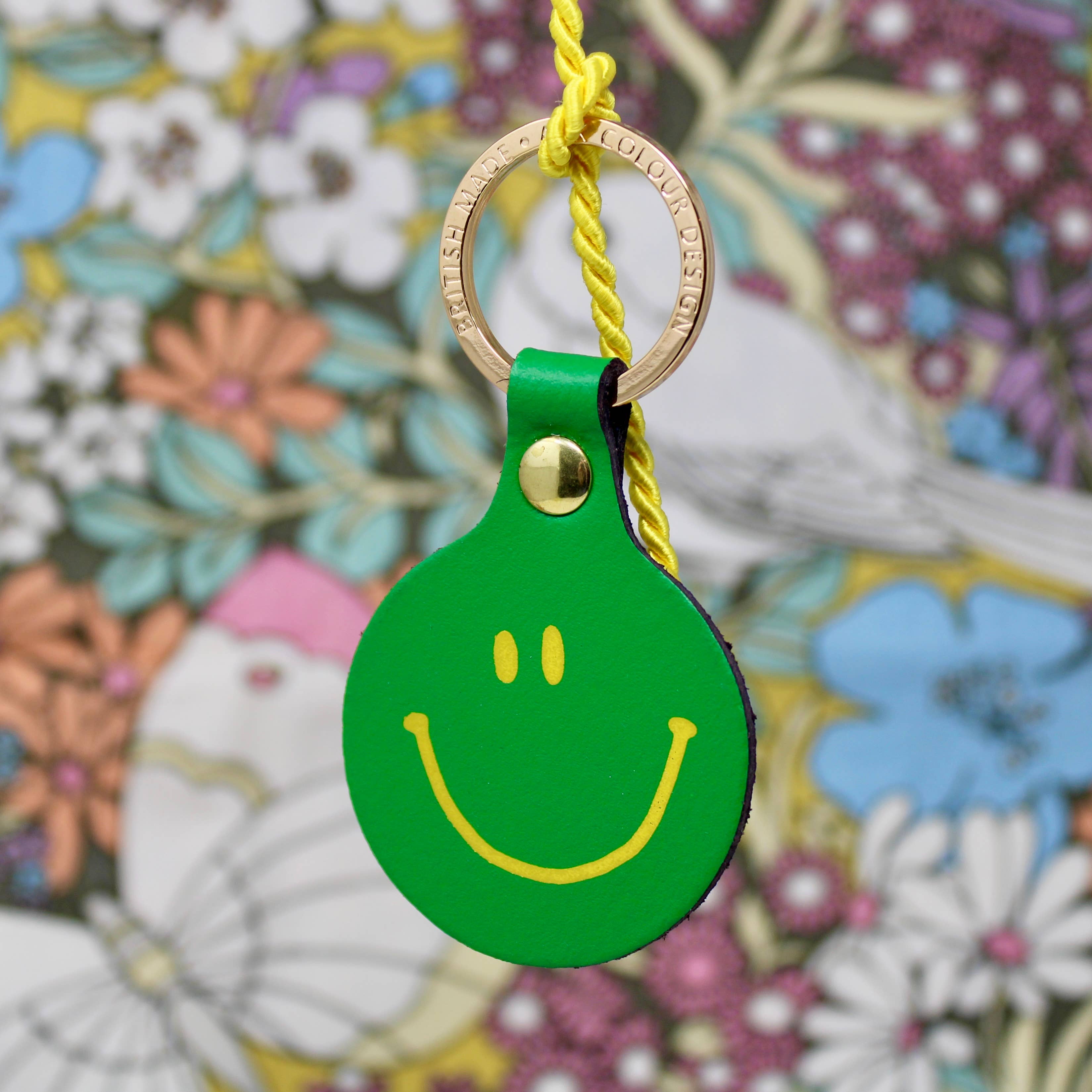 Feeling Lush Smilie Face Key Fob - Cornflower