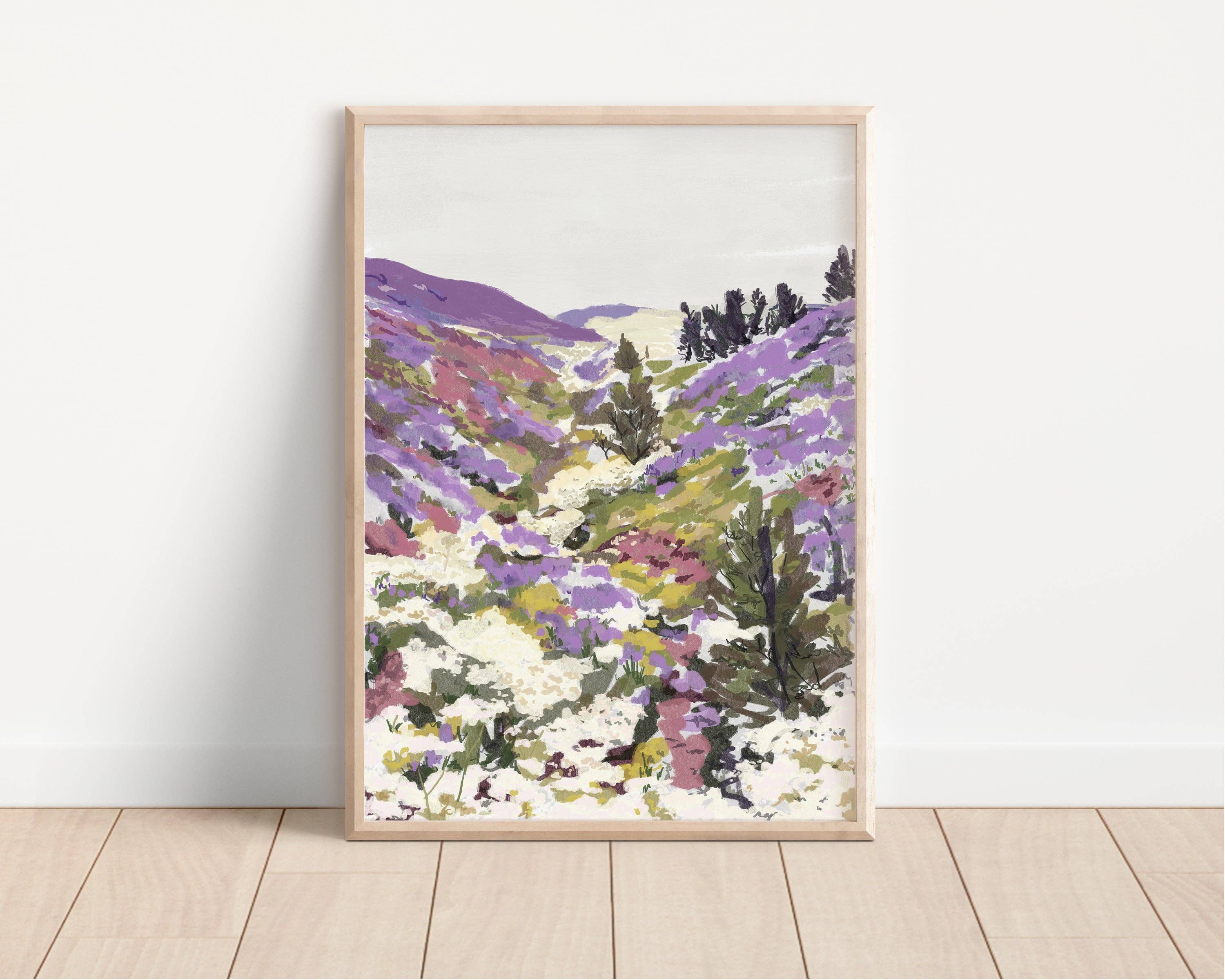 Lavender Hills Art Print - A4
