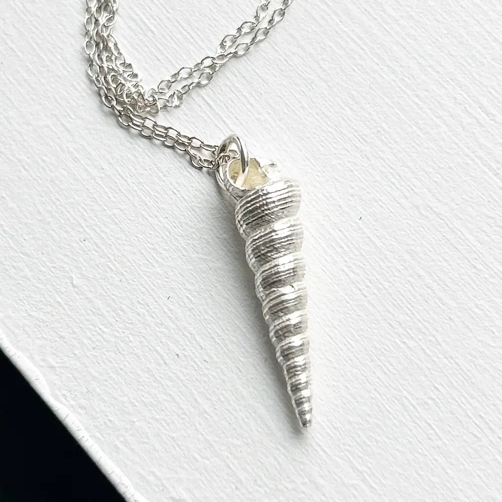 Silver Auger Shell Necklace