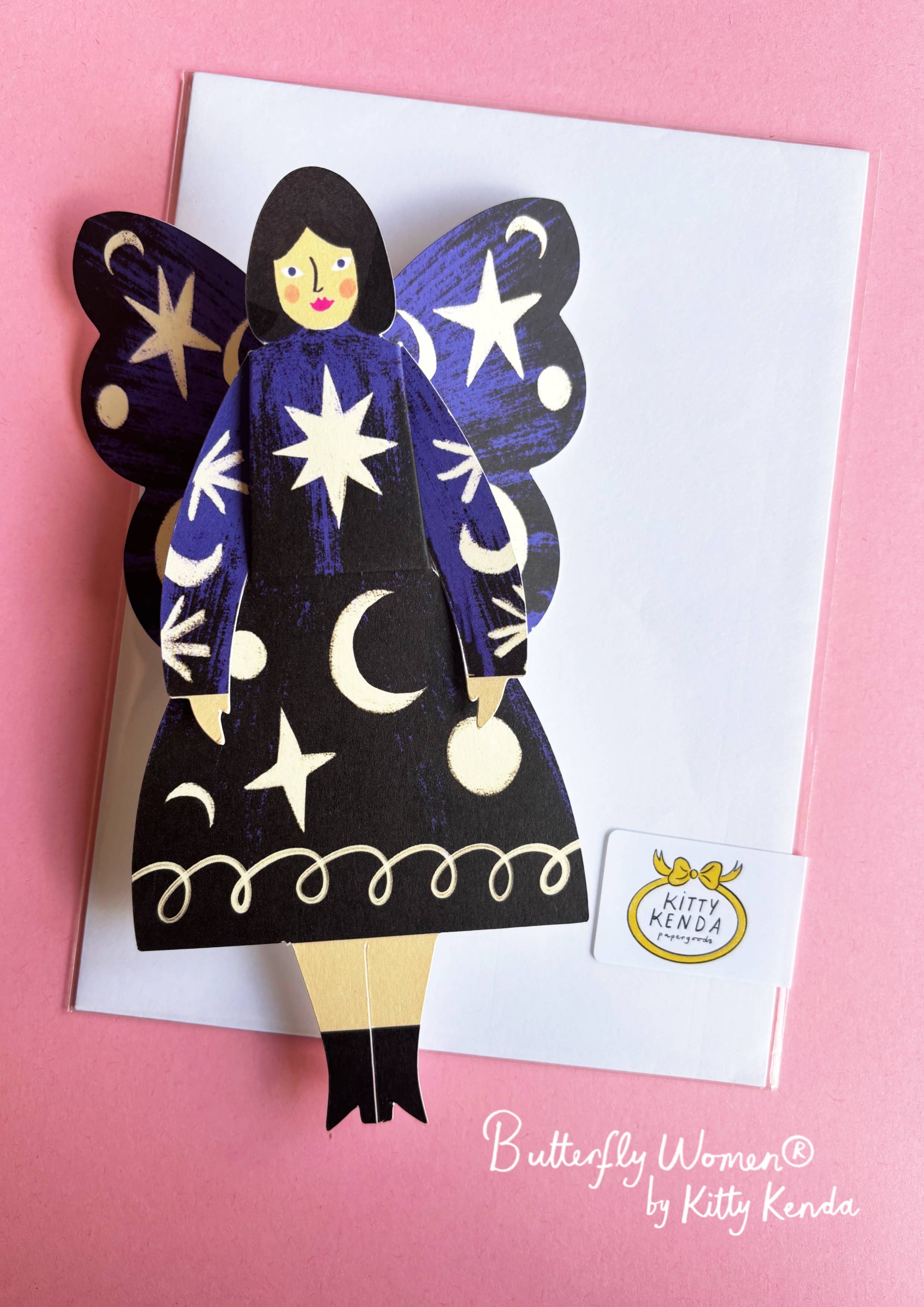 Cosmic Butterfly Woman Card