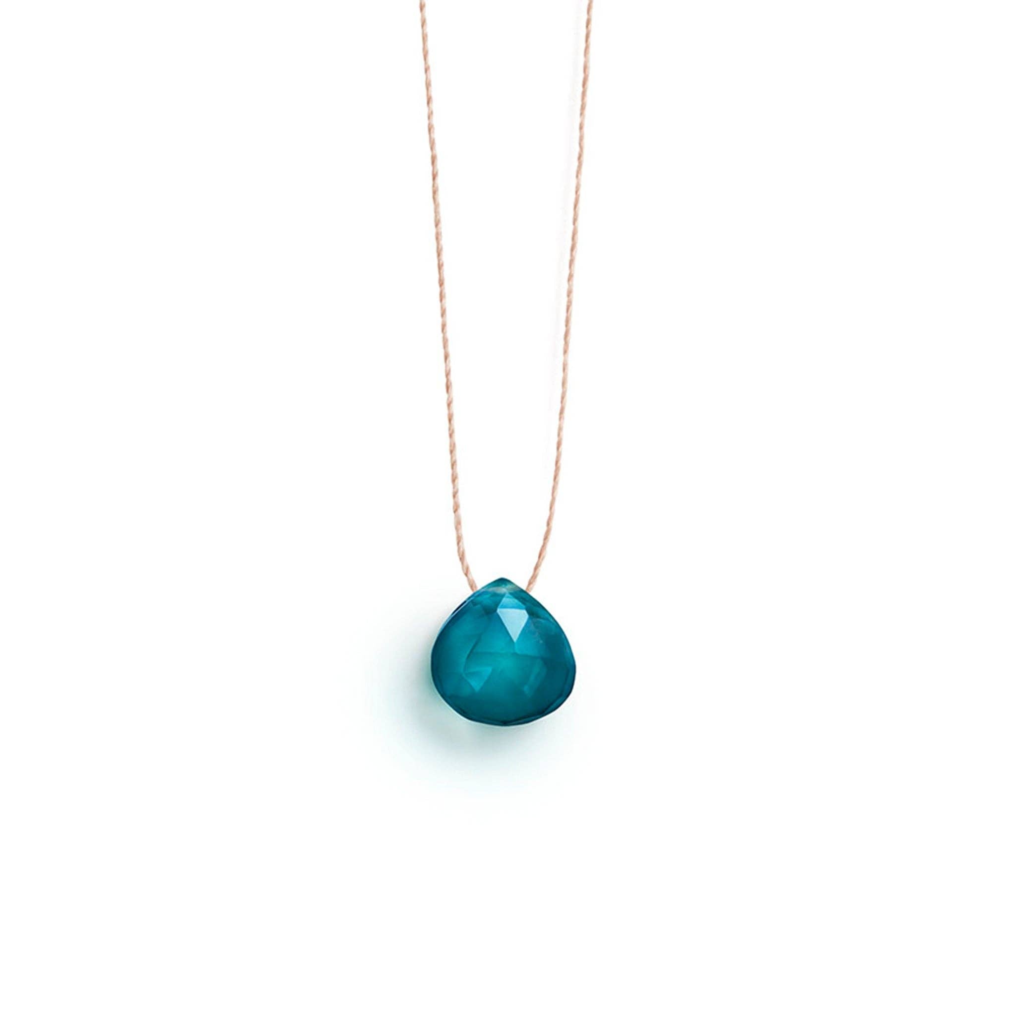 Portofino Blue Quartz Fine Cord Necklace