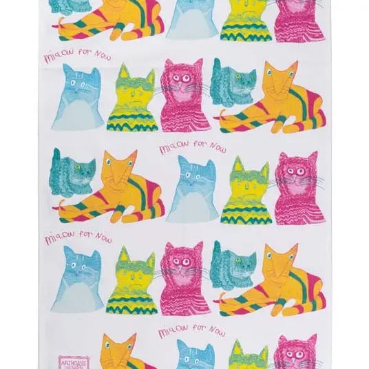 Miaow For Now Organic Cotton Tea Towel