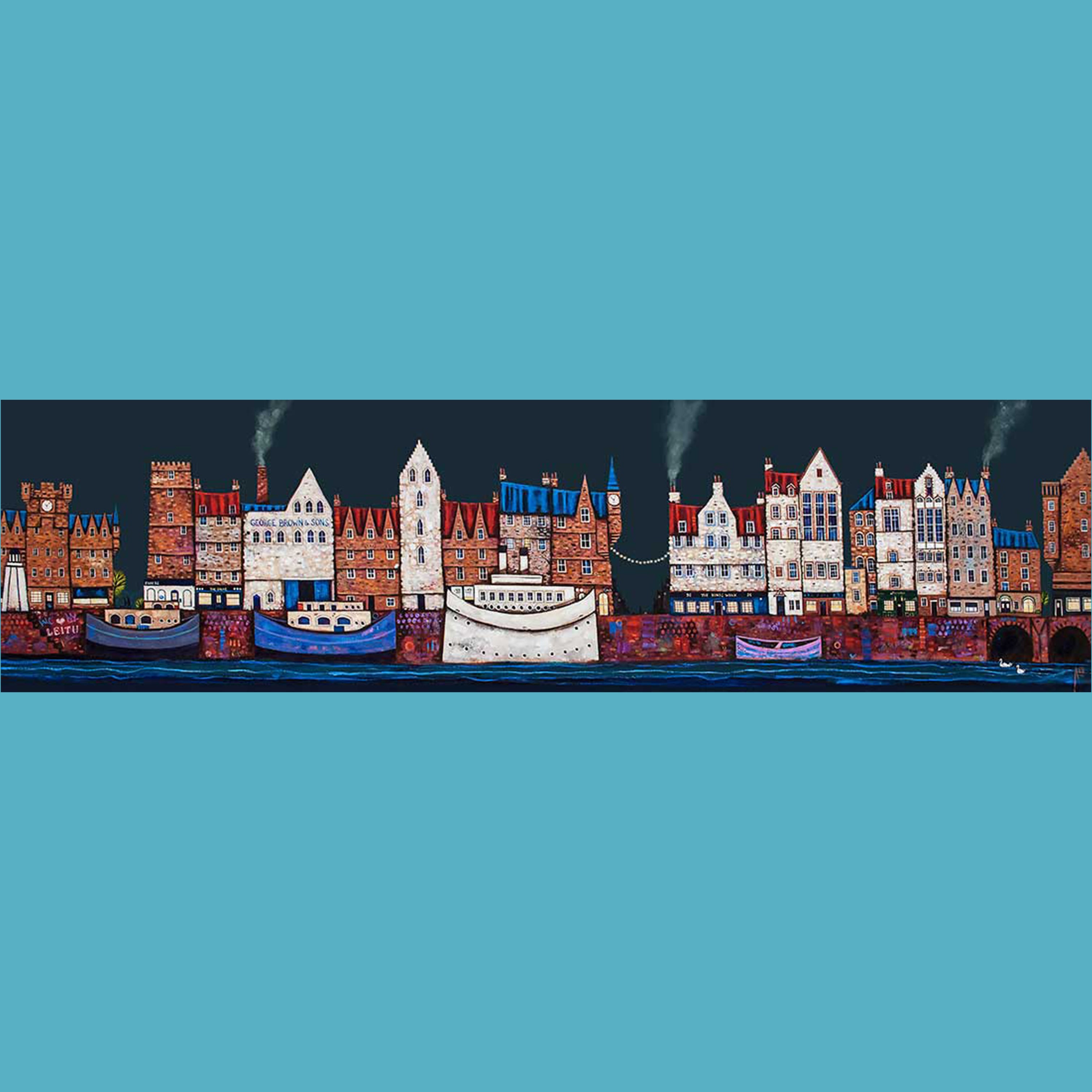 Medium Along Auld Leith Shore Art Print by Ritchie Collins