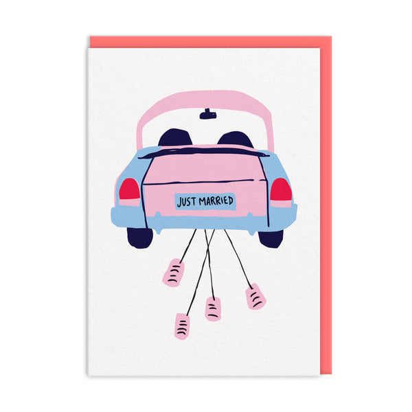 Car & Cans Wedding Card