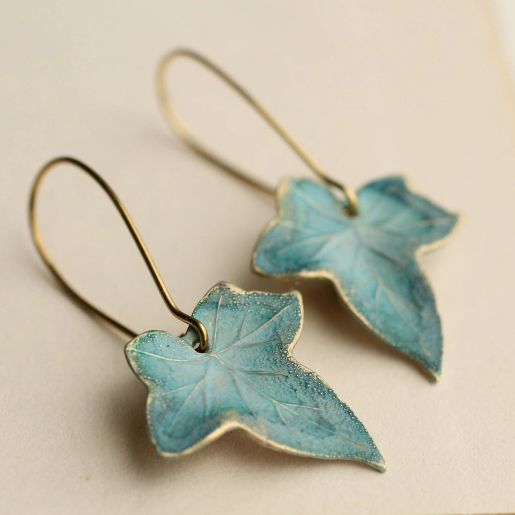IVY STATEMENT EARRING IRIDESCENT PEACOCK BLUE main image 1