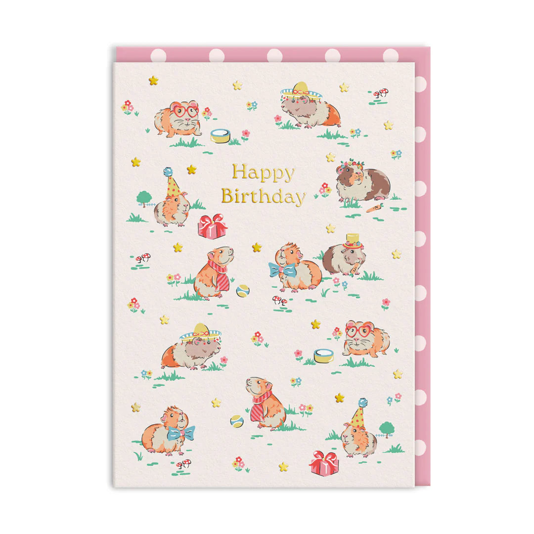 Guinea Pig Party Birthday Card