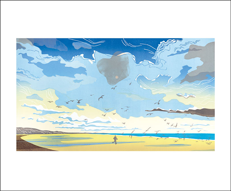 Chasing Seagulls Blank Card