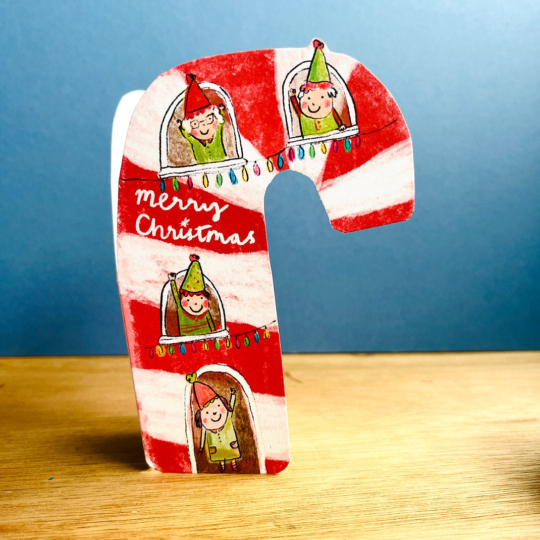 Candy Cane Dream Home Christmas Card