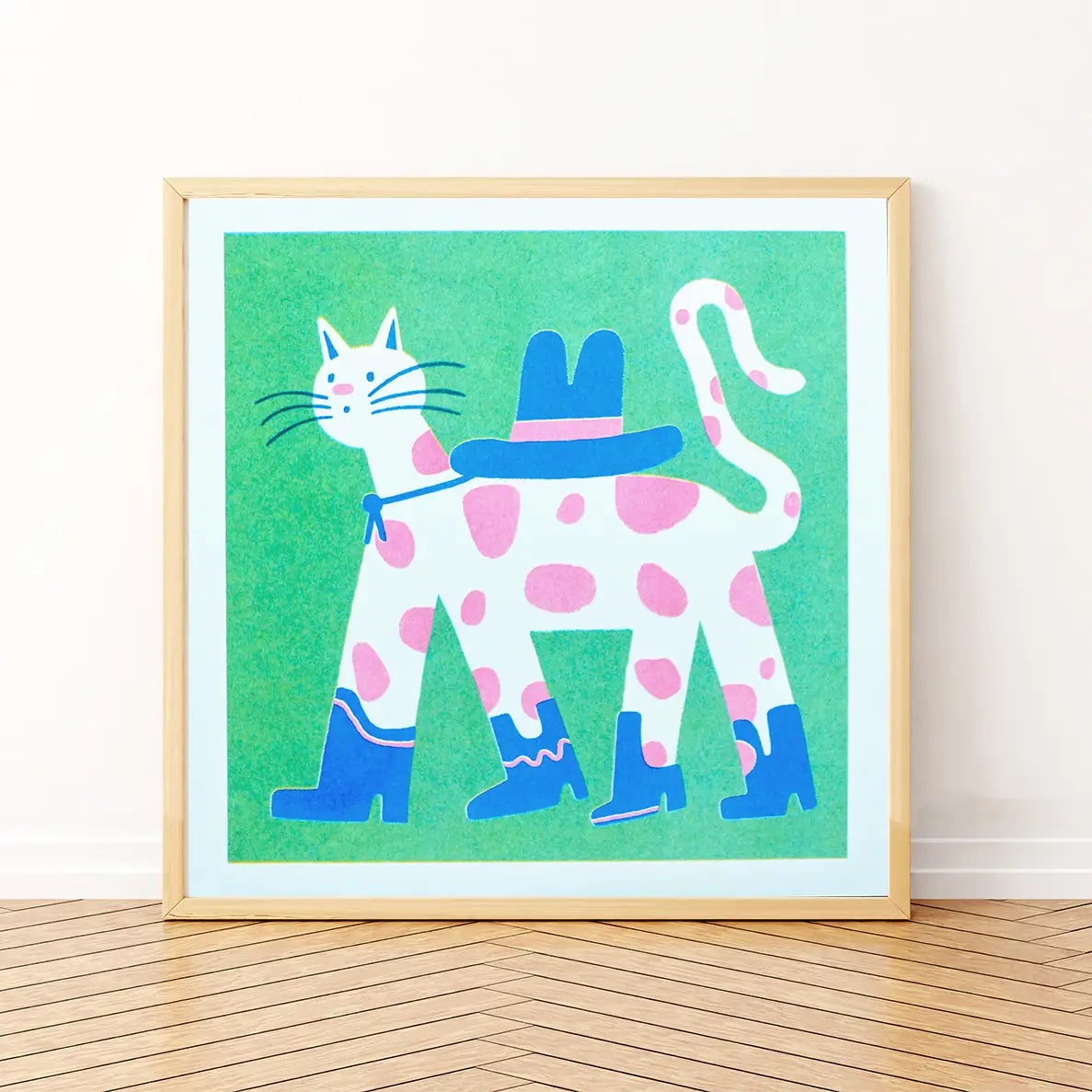 Cowboy Cat Riso Print