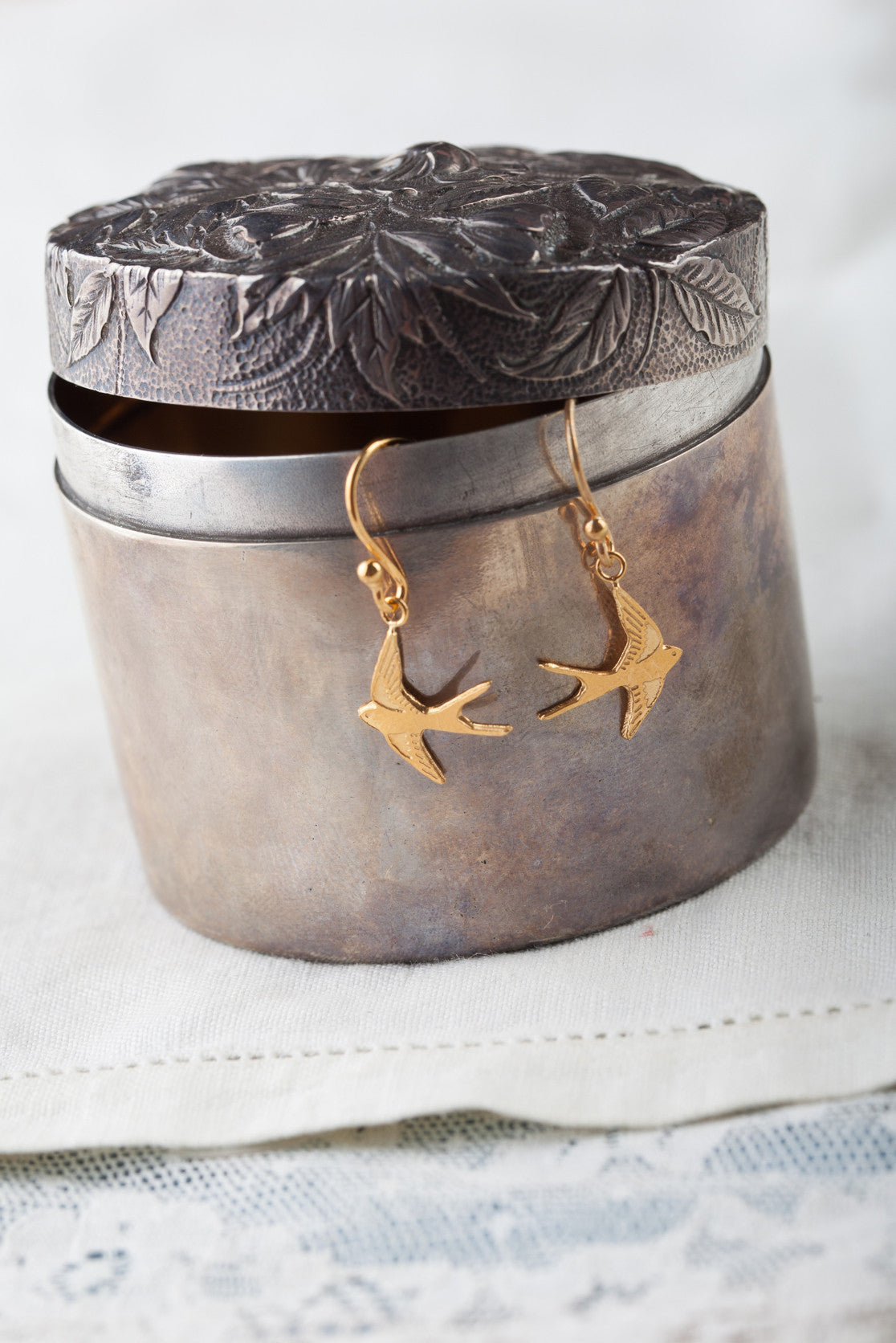 22ct Gold Vermeil Swallow Drop Earrings